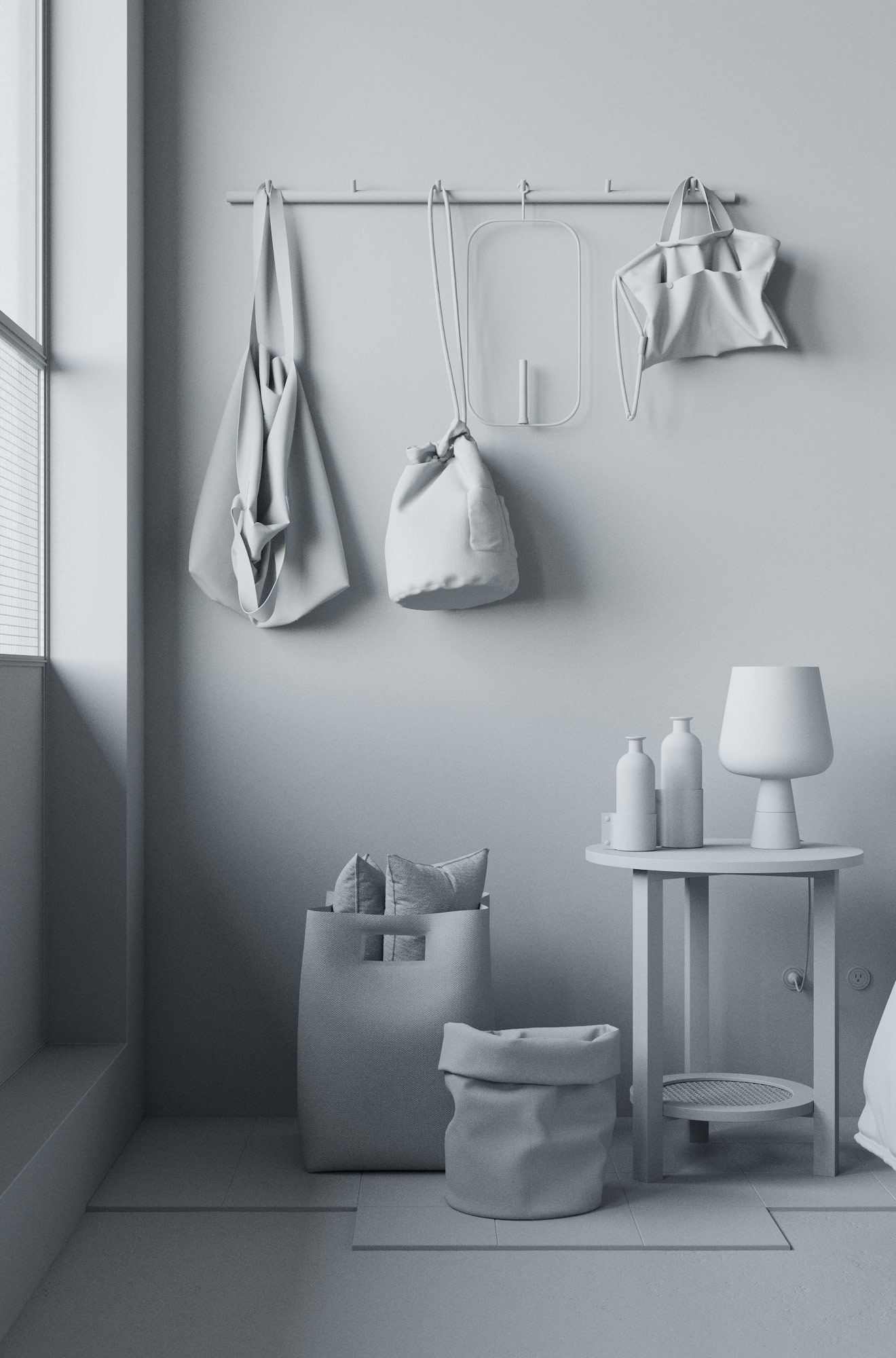 Cozy Bedroom interior scene 3D model_12