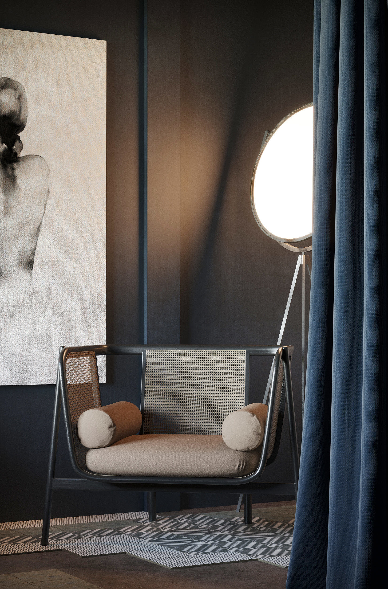 Cozy Bedroom interior scene 3D model_6