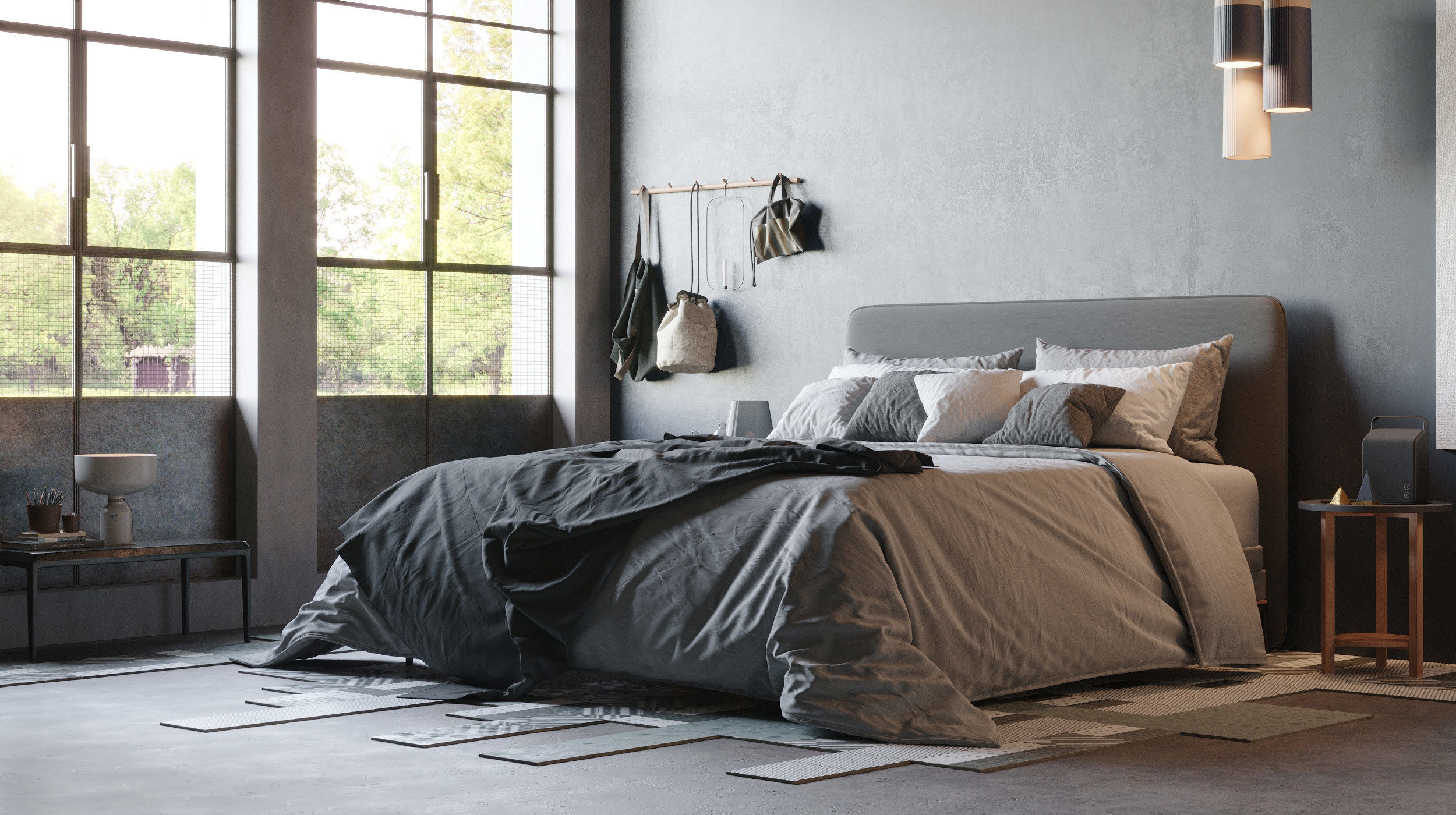 Cozy Bedroom interior scene 3D model_1