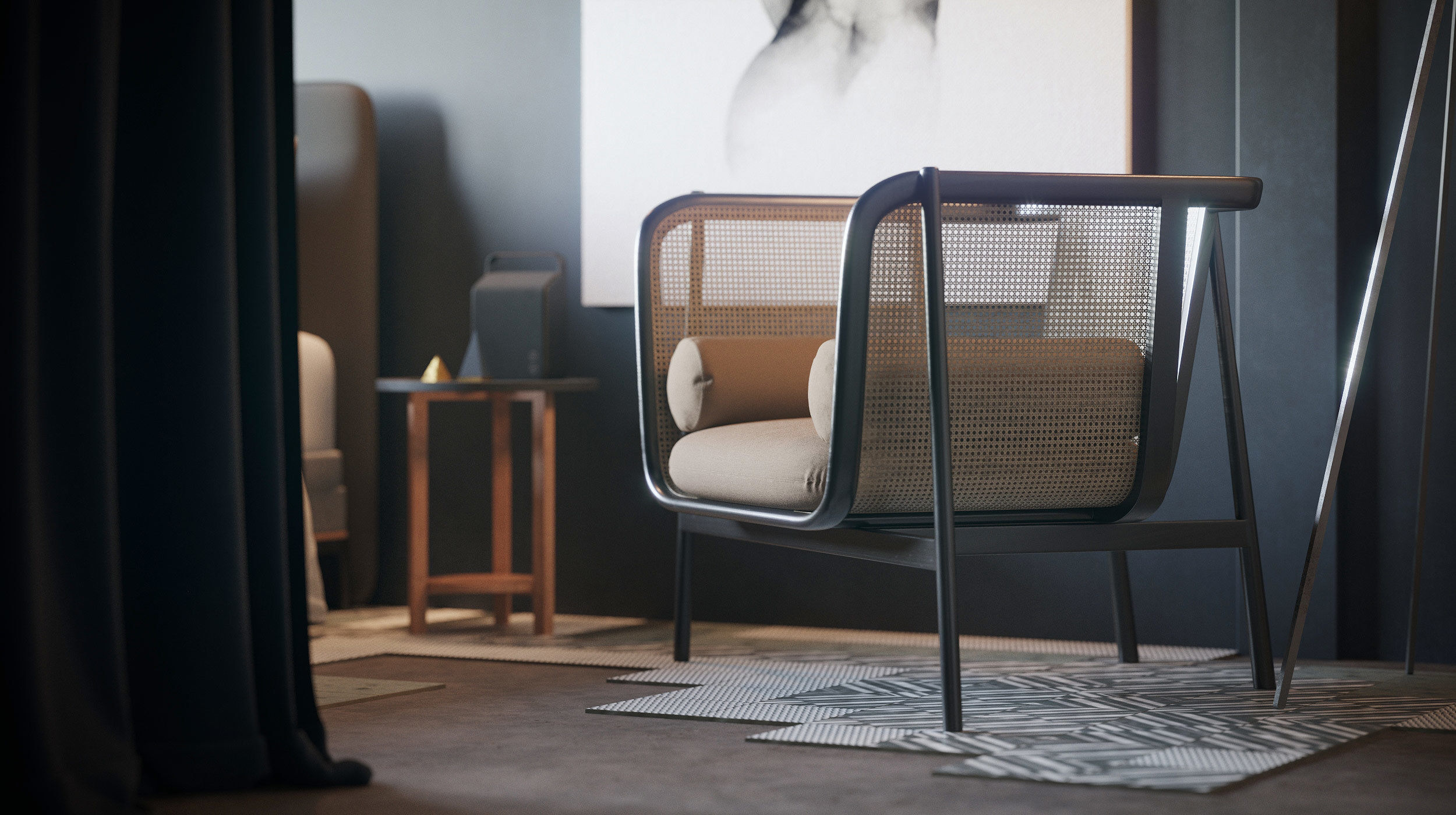 Cozy Bedroom interior scene 3D model_9