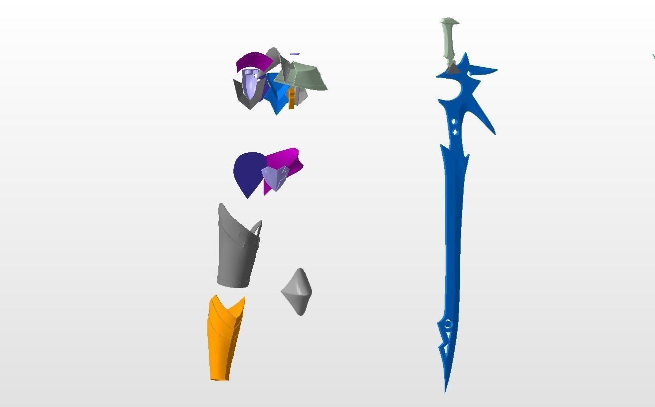 Gilgamesh armor and sword 3D print model_4