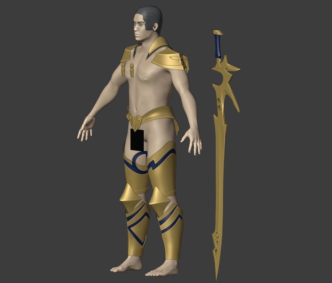 Gilgamesh armor and sword 3D print model_1
