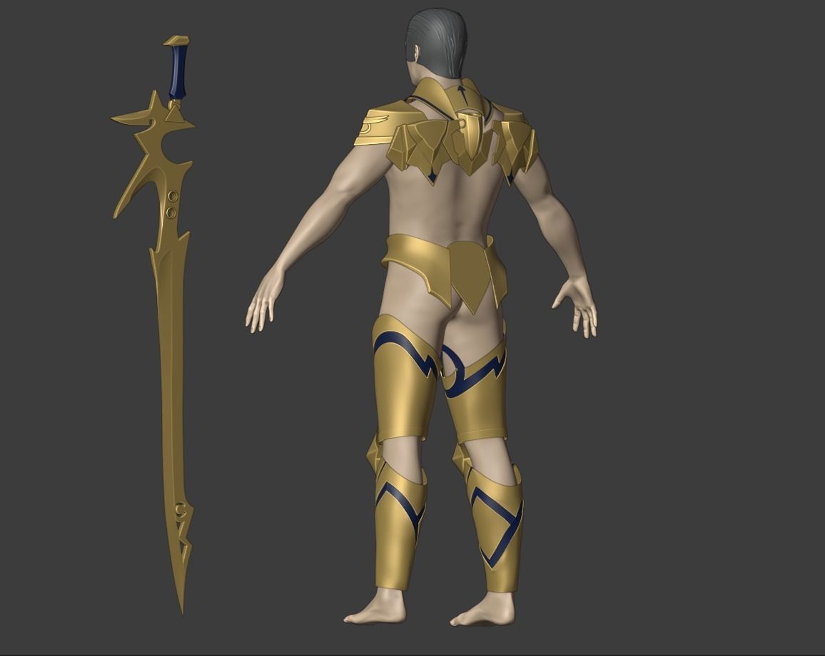 Gilgamesh armor and sword 3D print model_2