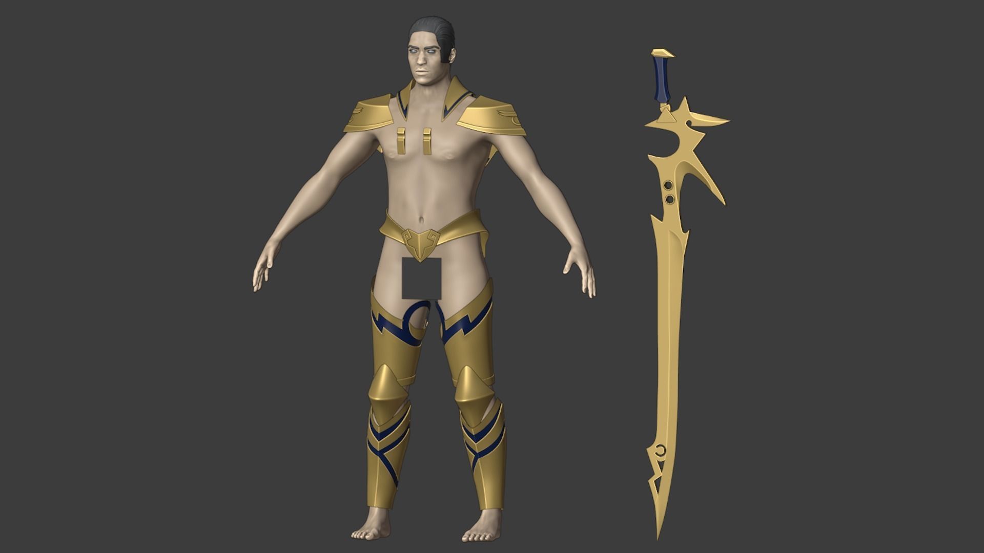 Gilgamesh armor and sword 3D print model_0