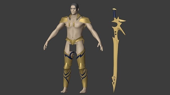 Gilgamesh armor and sword 3D print model