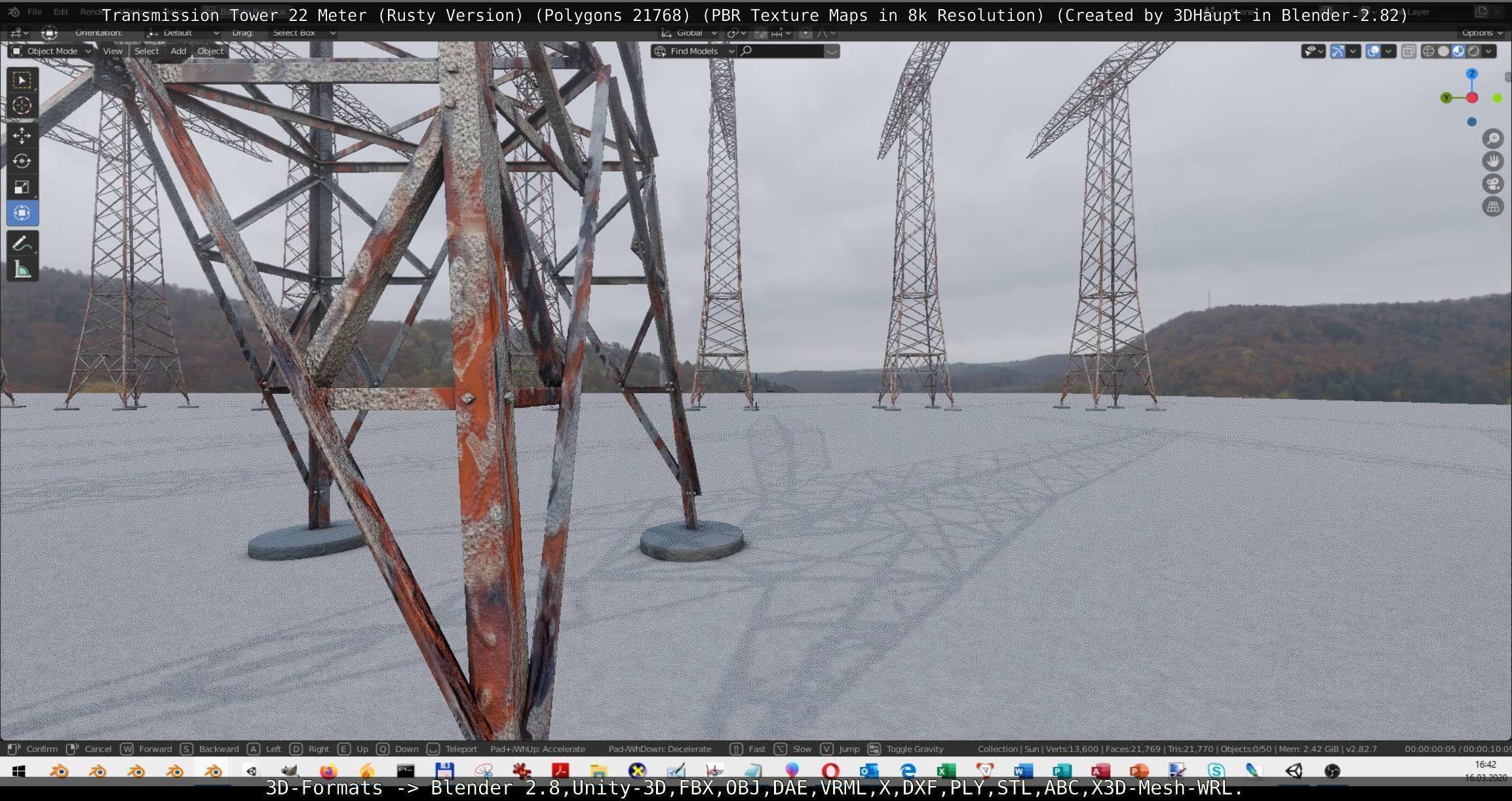 Rusty Transmission Tower Package 3D Model Collection_21