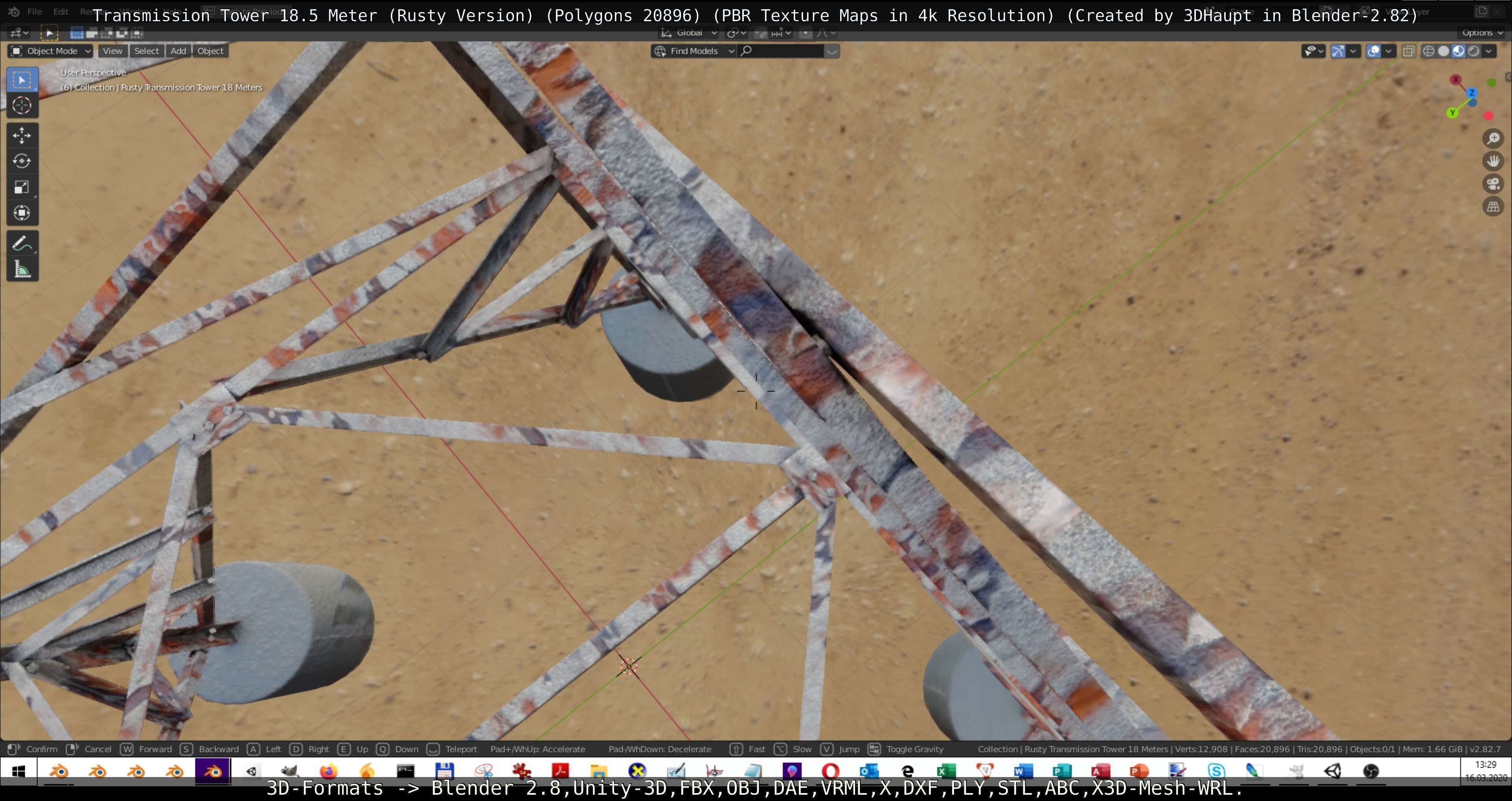 Rusty Transmission Tower Package 3D Model Collection_55