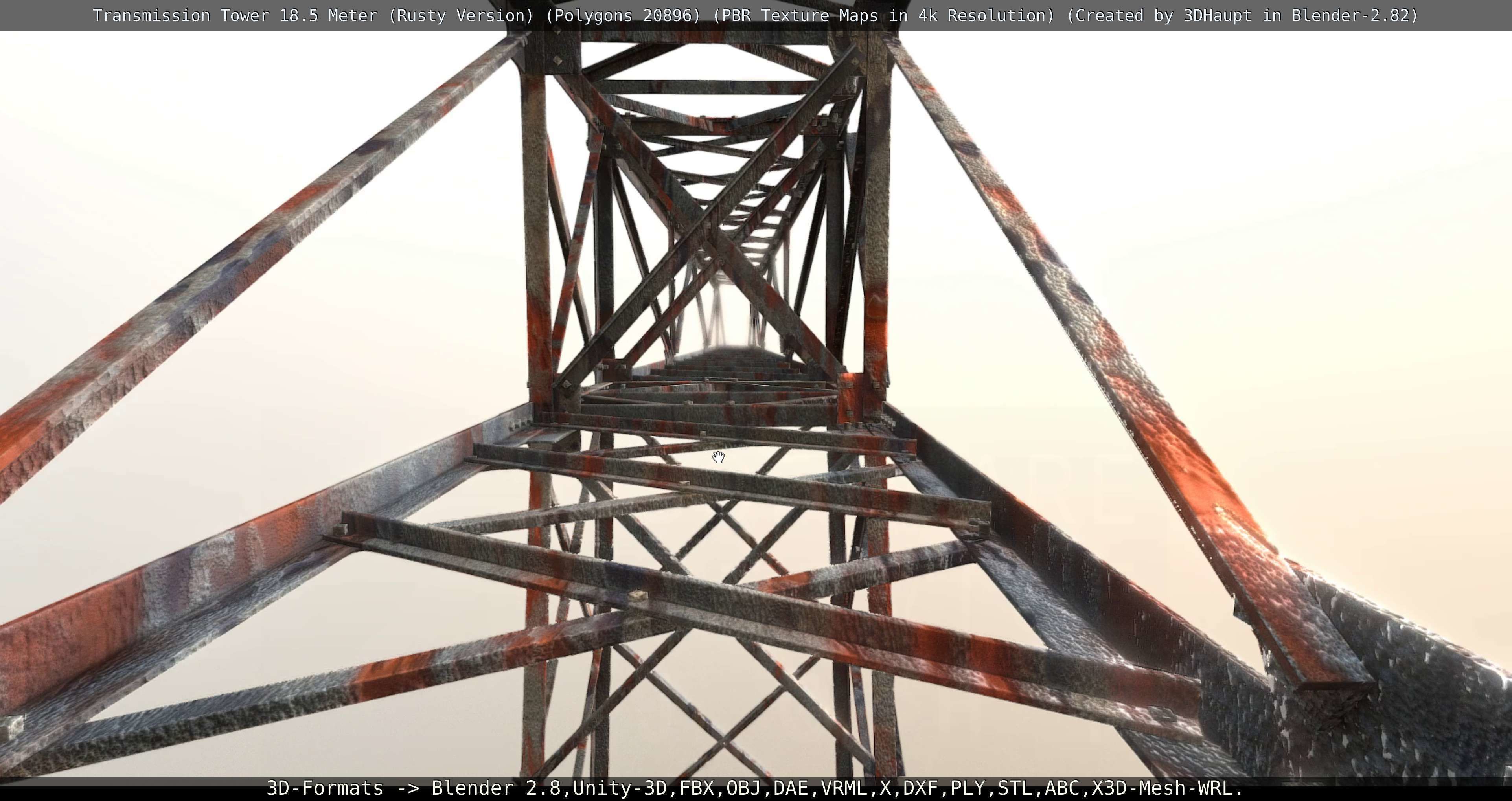 Rusty Transmission Tower Package 3D Model Collection_79