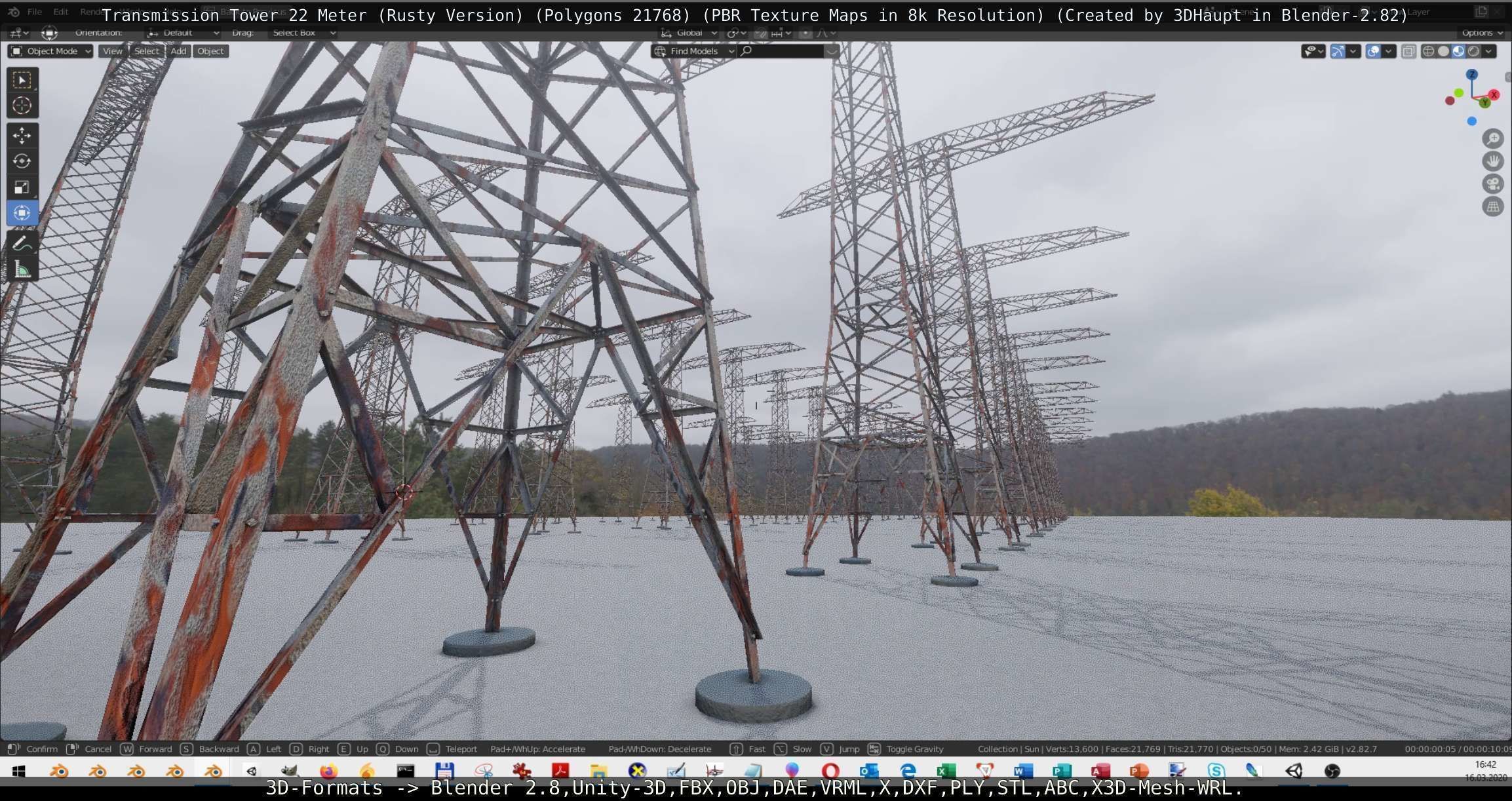 Rusty Transmission Tower Package 3D Model Collection_38
