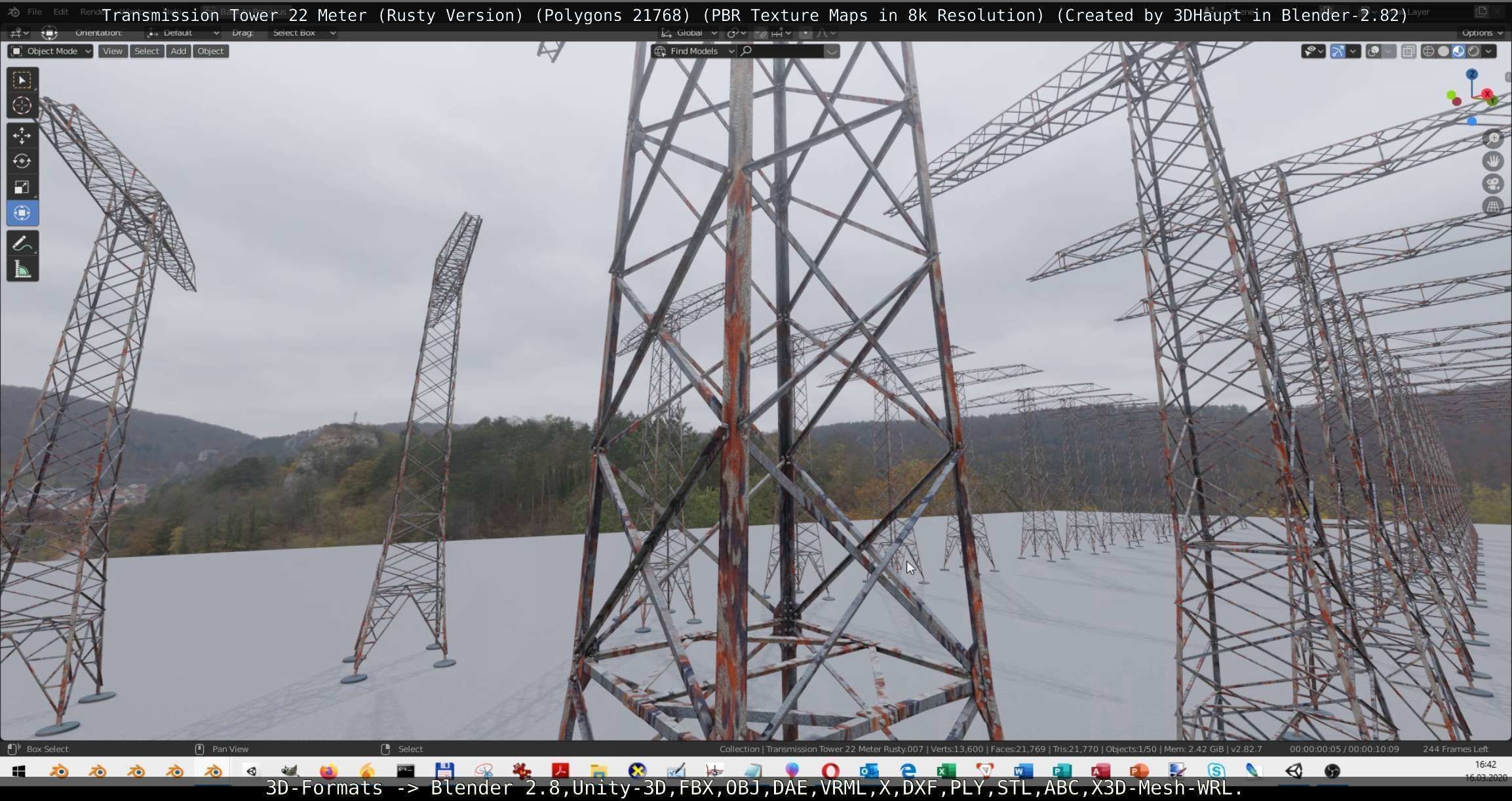 Rusty Transmission Tower Package 3D Model Collection_22