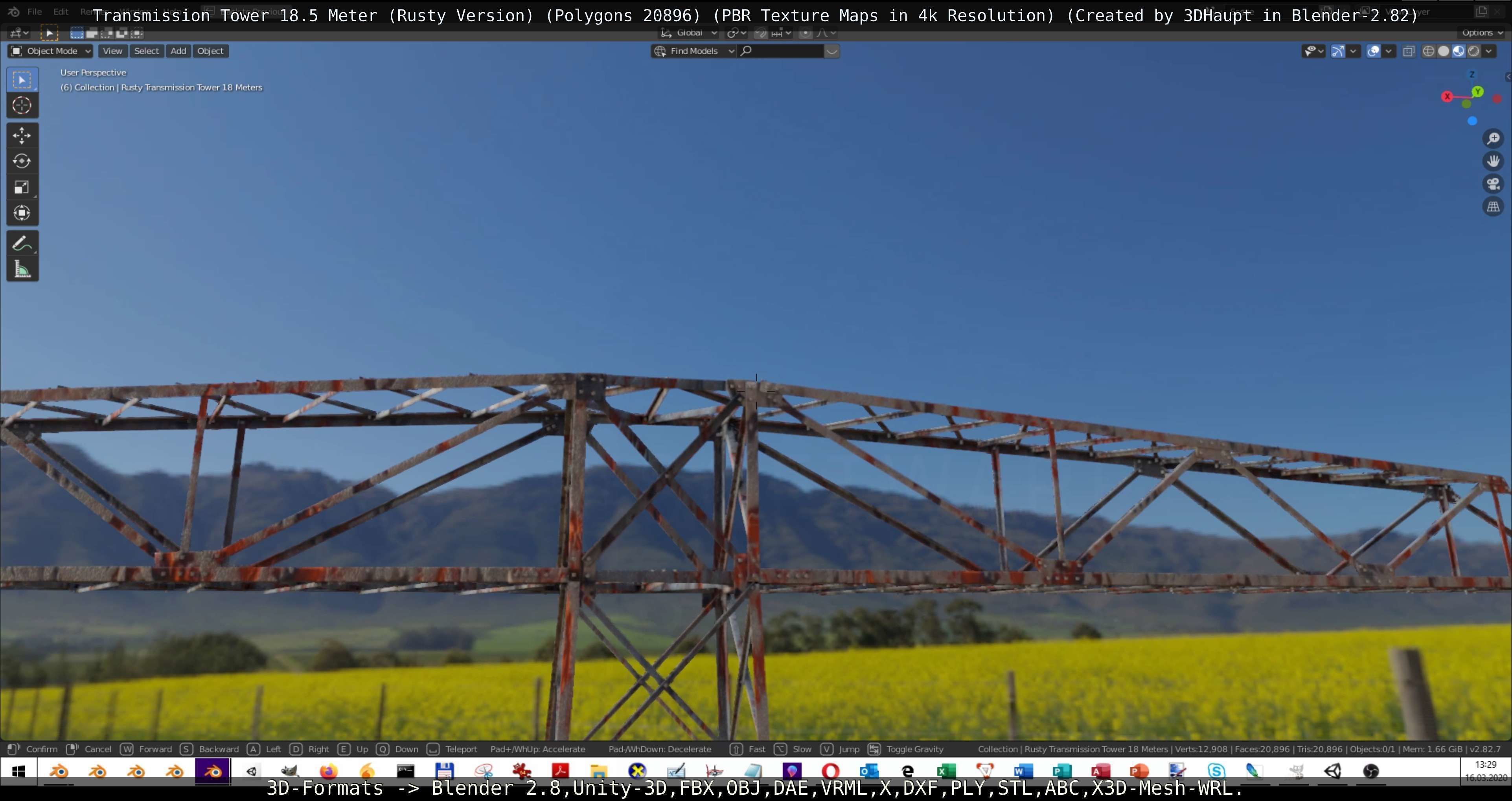 Rusty Transmission Tower Package 3D Model Collection_47