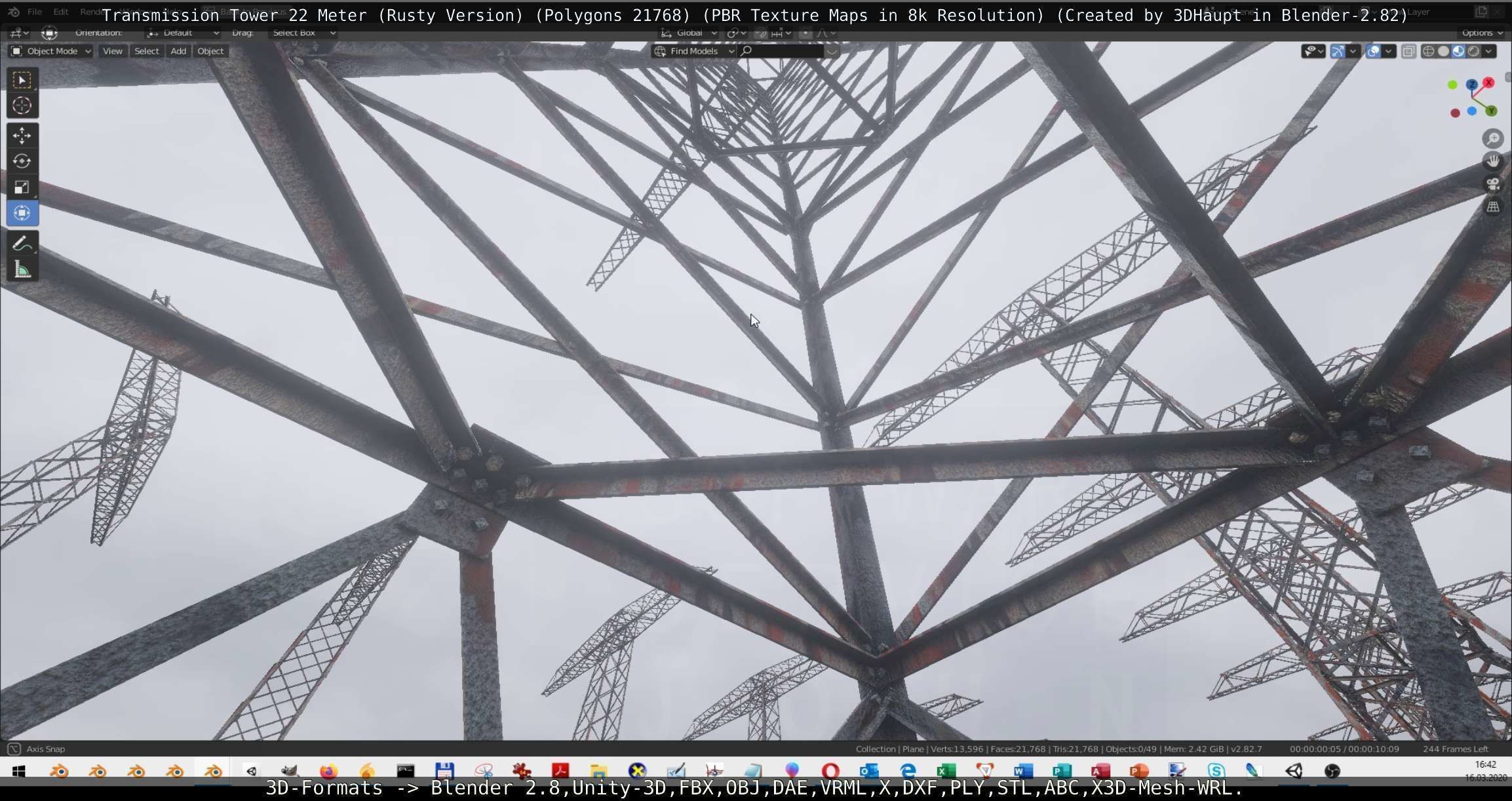 Rusty Transmission Tower Package 3D Model Collection_8