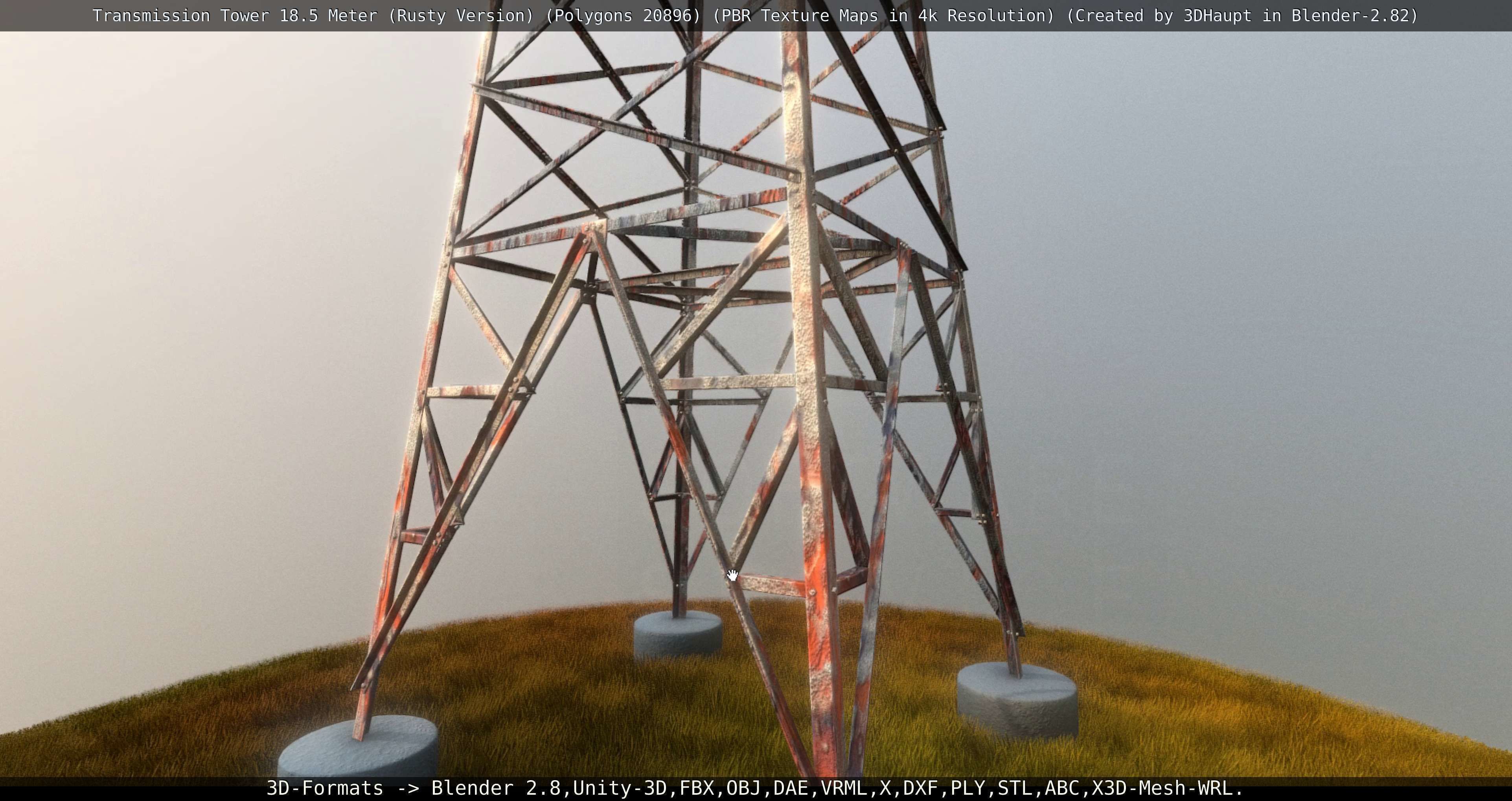 Rusty Transmission Tower Package 3D Model Collection_84