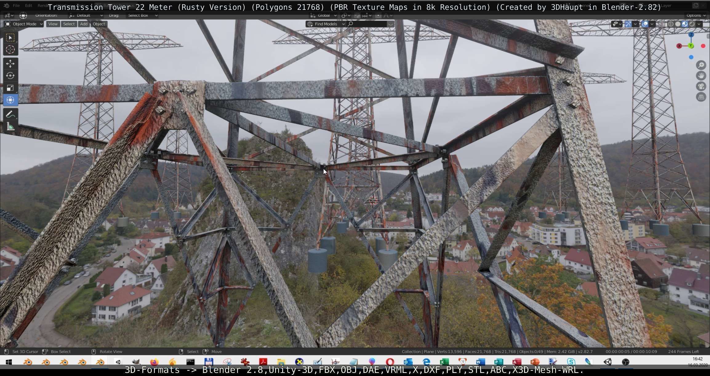 Rusty Transmission Tower Package 3D Model Collection_24