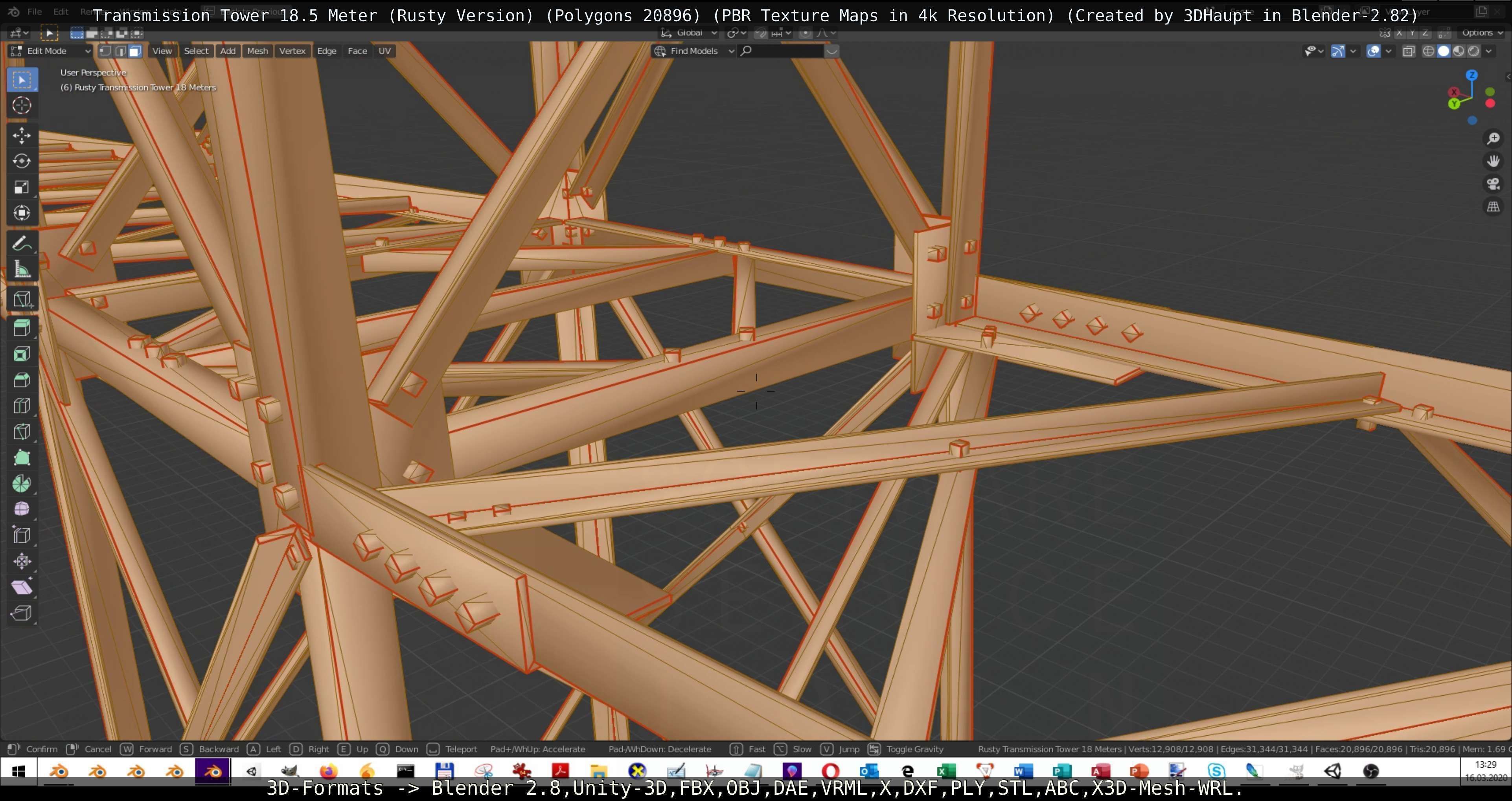 Rusty Transmission Tower Package 3D Model Collection_73