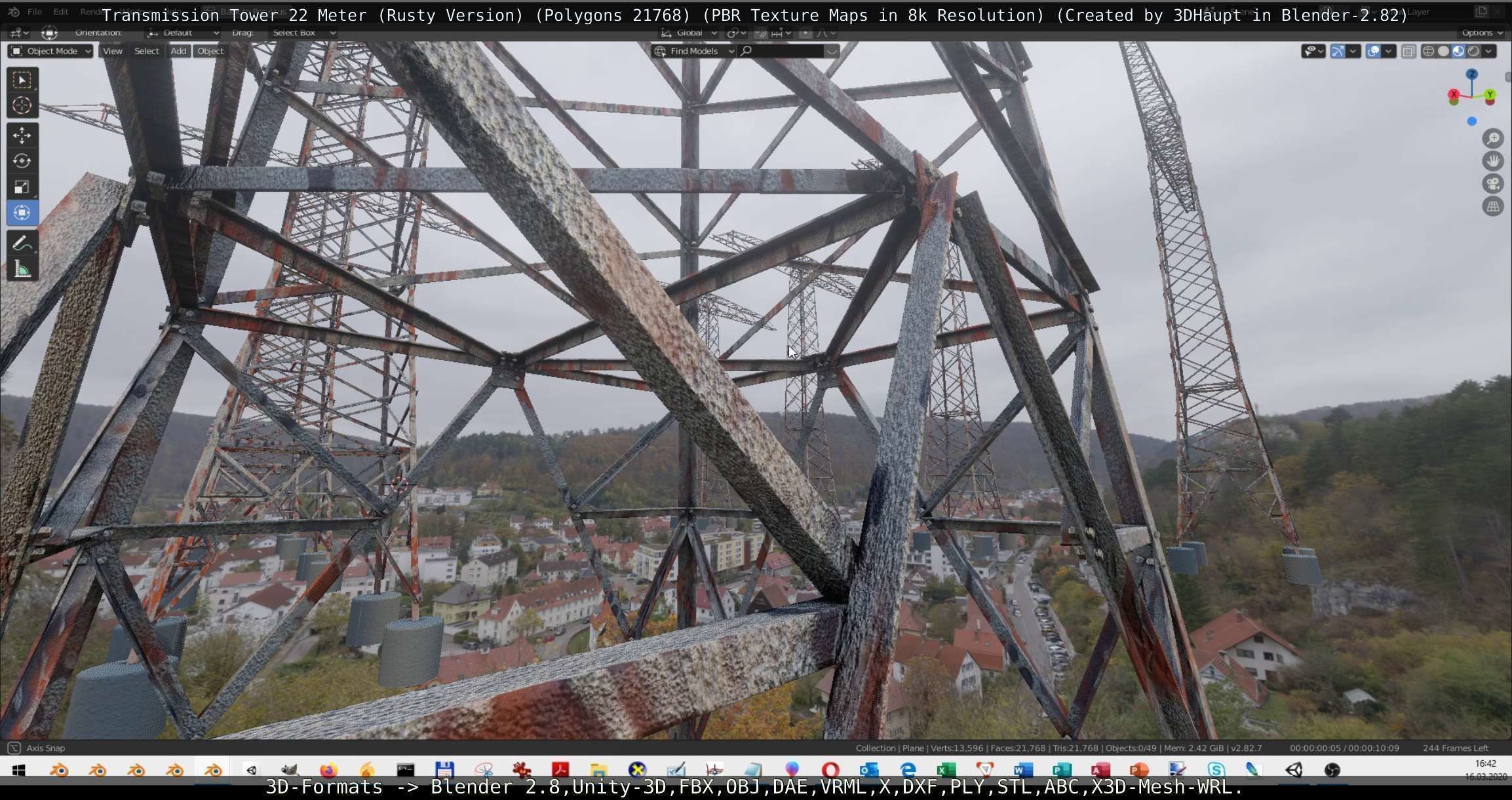 Rusty Transmission Tower Package 3D Model Collection_13