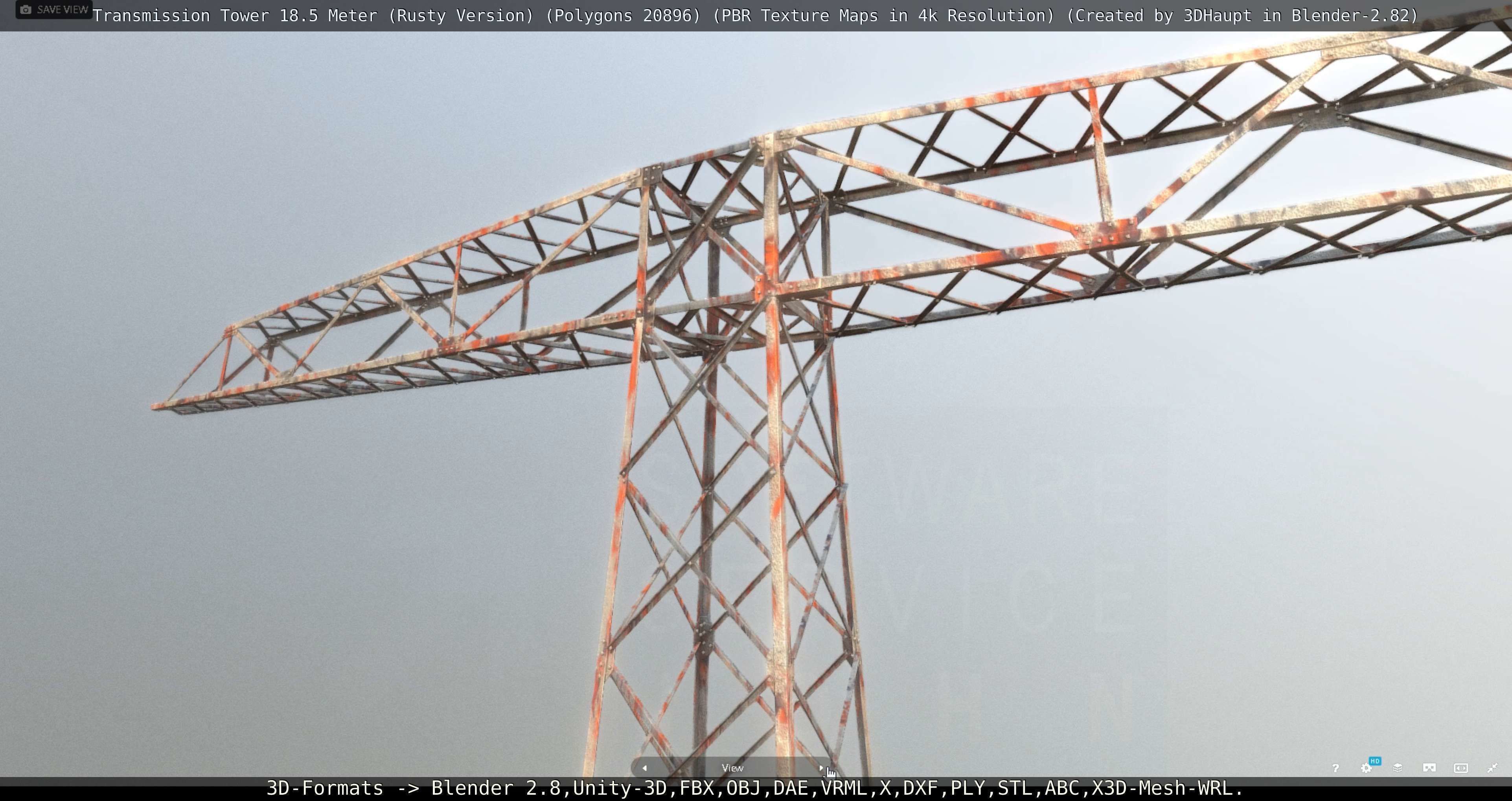 Rusty Transmission Tower Package 3D Model Collection_70
