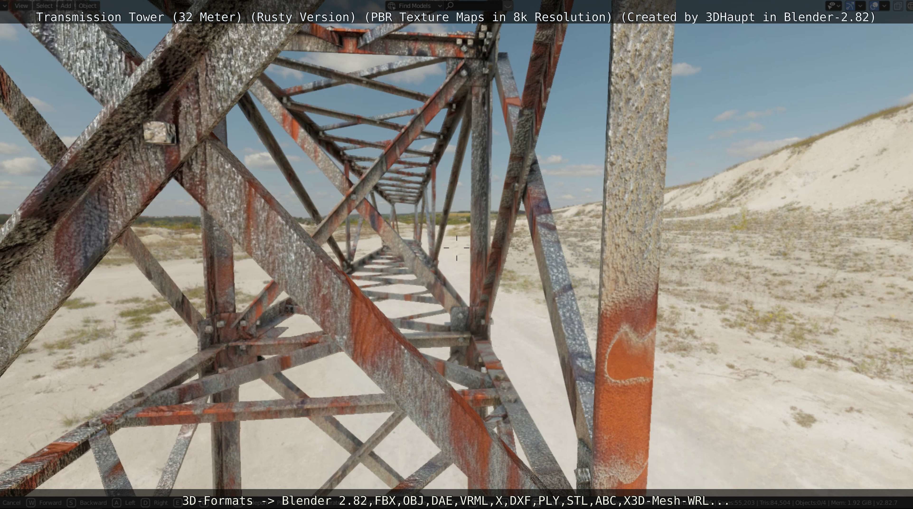 Rusty Transmission Tower Package 3D Model Collection_98