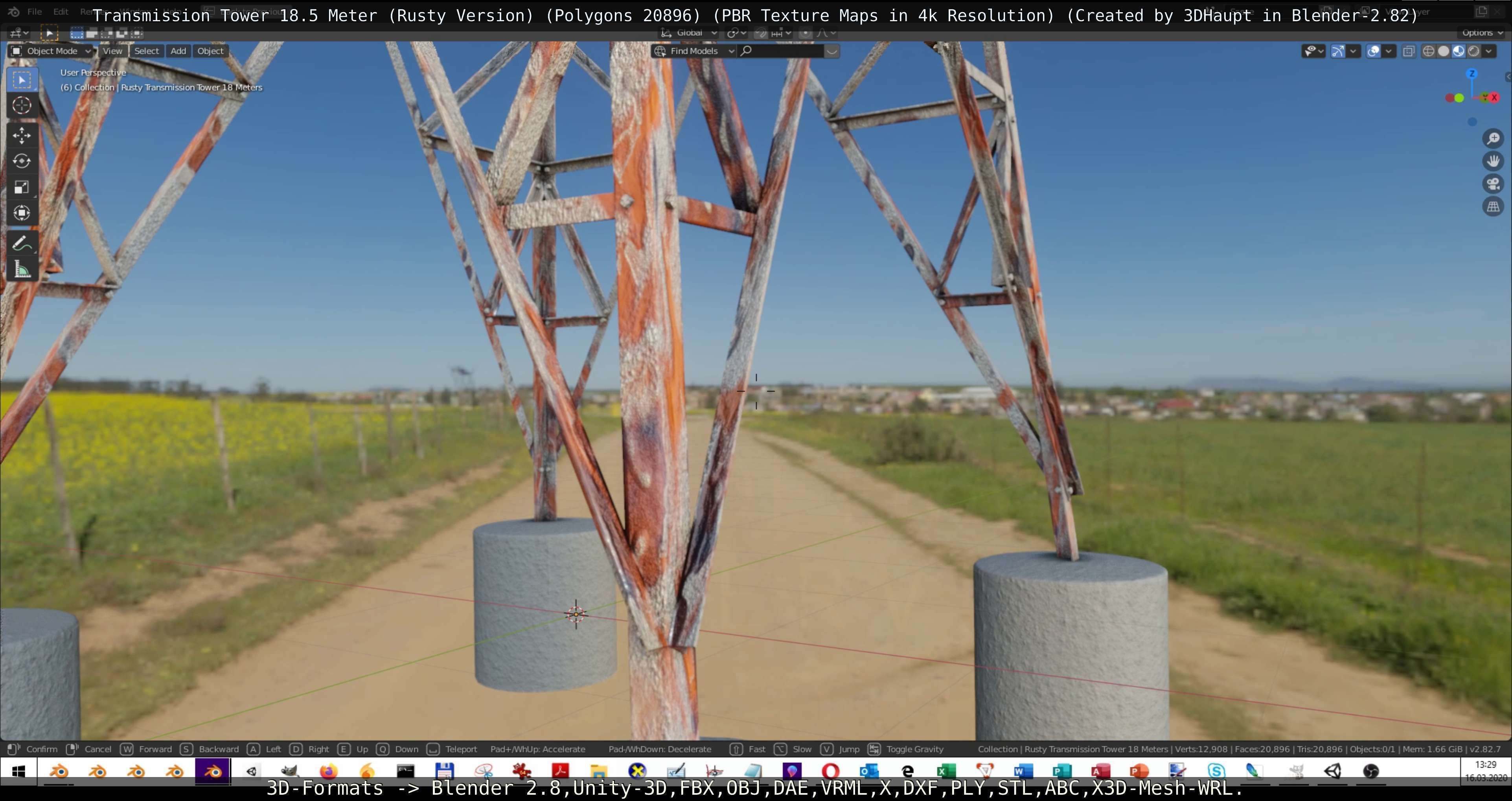 Rusty Transmission Tower Package 3D Model Collection_48