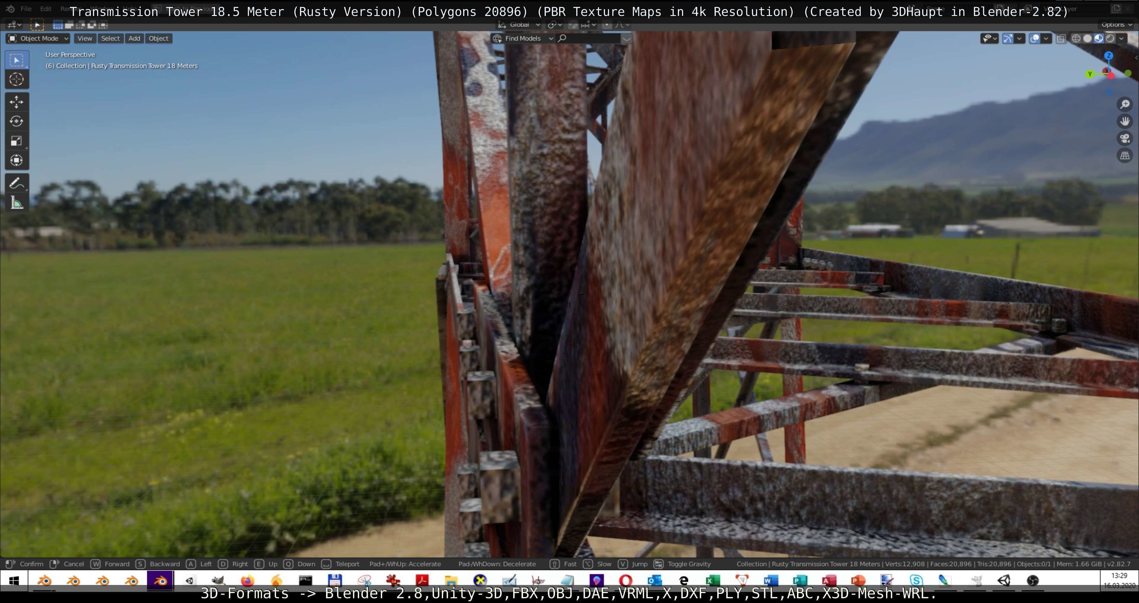 Rusty Transmission Tower Package 3D Model Collection_51