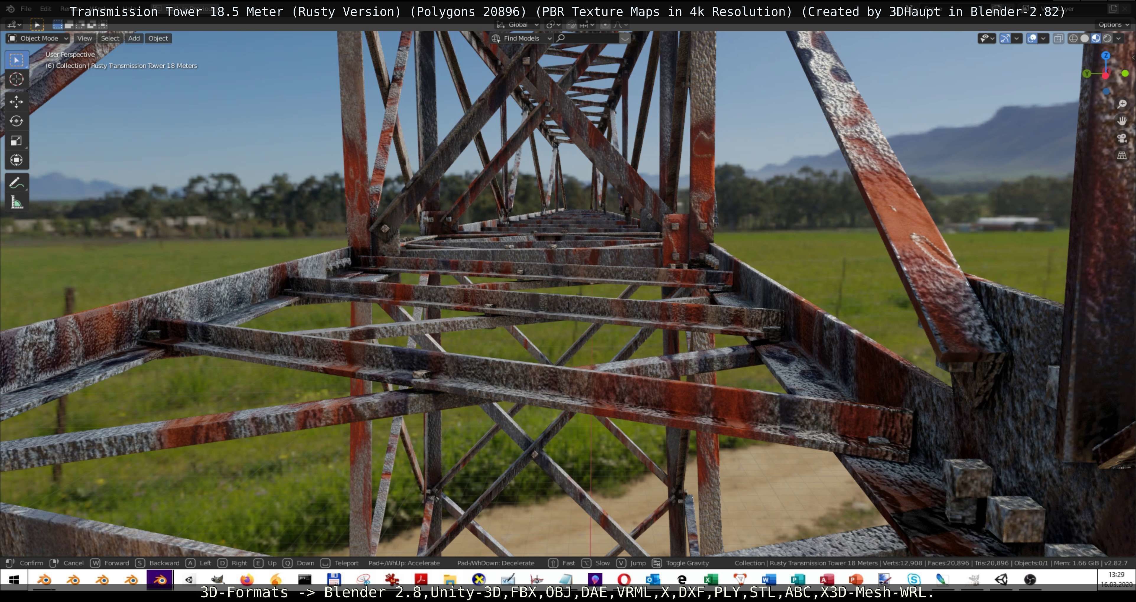 Rusty Transmission Tower Package 3D Model Collection_54