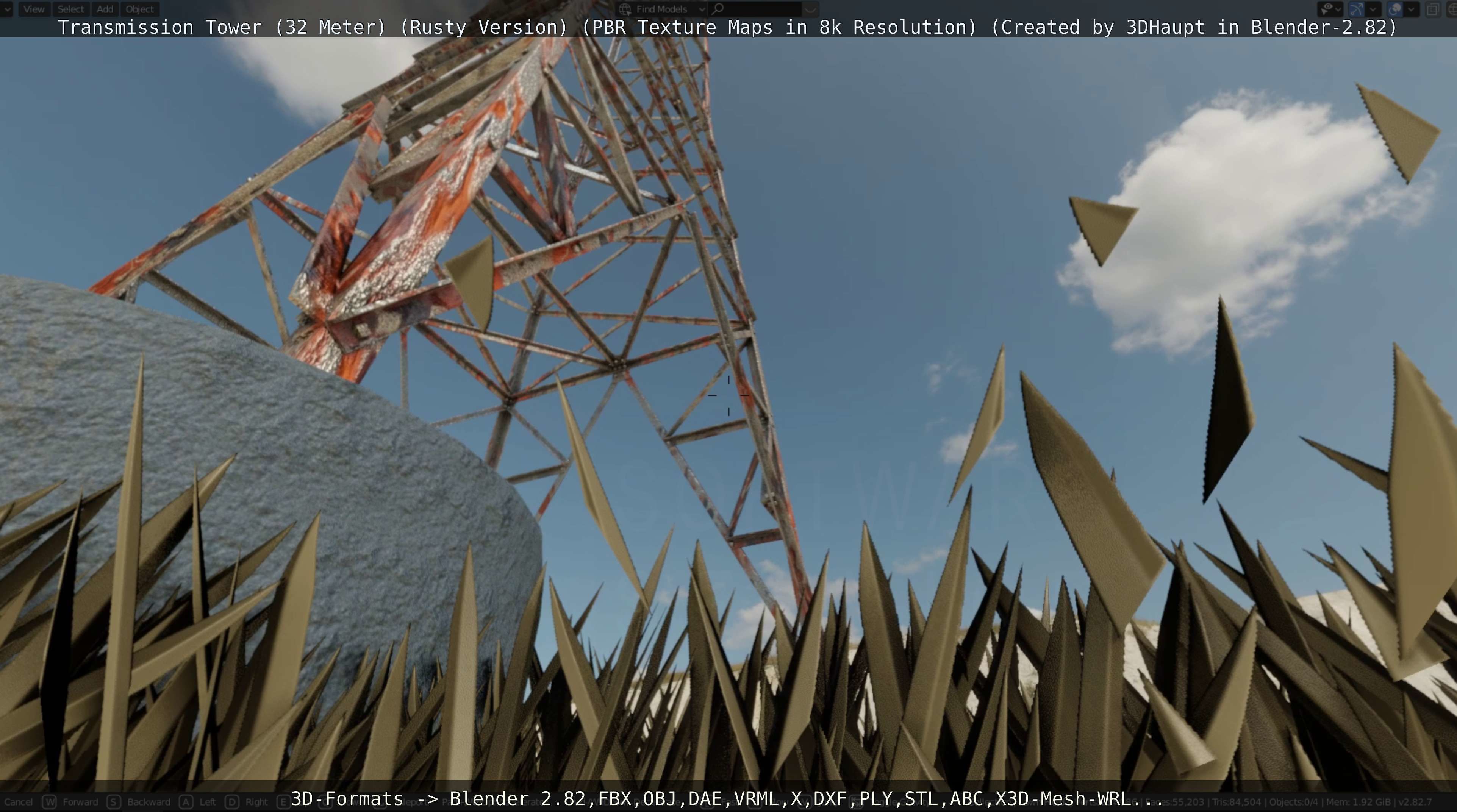 Rusty Transmission Tower Package 3D Model Collection_110