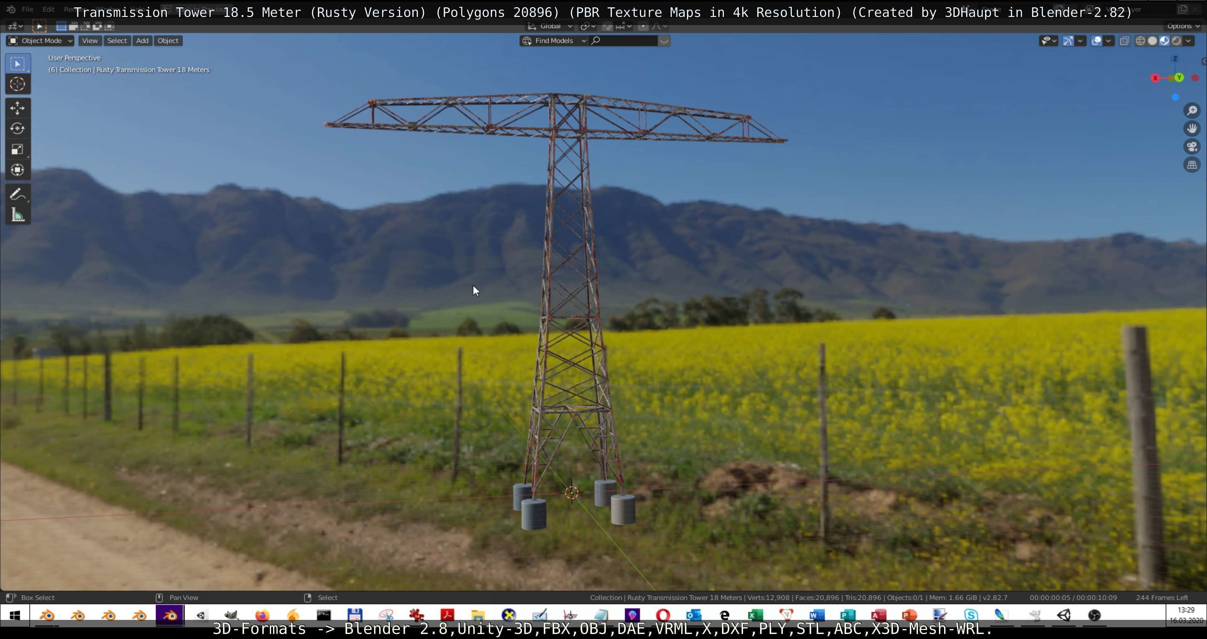 Rusty Transmission Tower Package 3D Model Collection_49