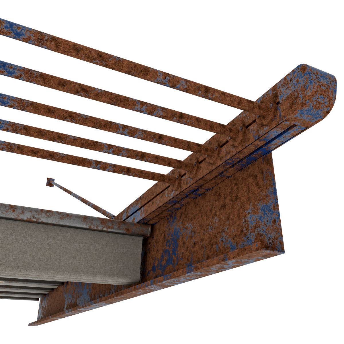 Motorized Pergola 1 worn 3 3D model_7