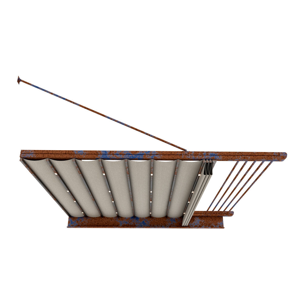Motorized Pergola 1 worn 3 3D model_4