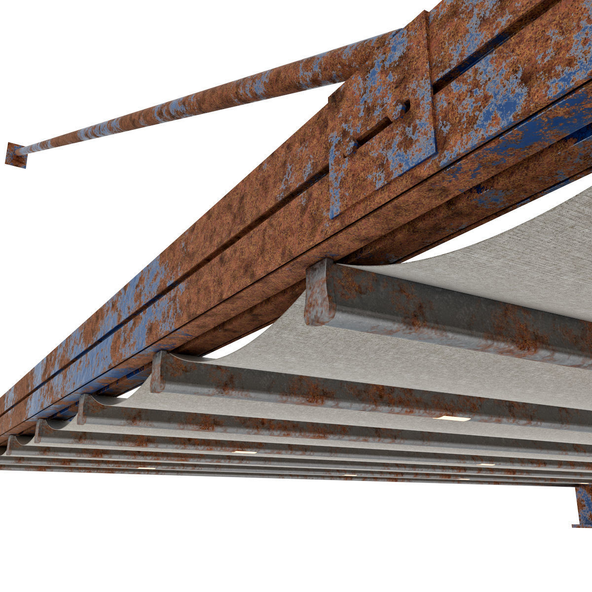 Motorized Pergola 1 worn 3 3D model_28