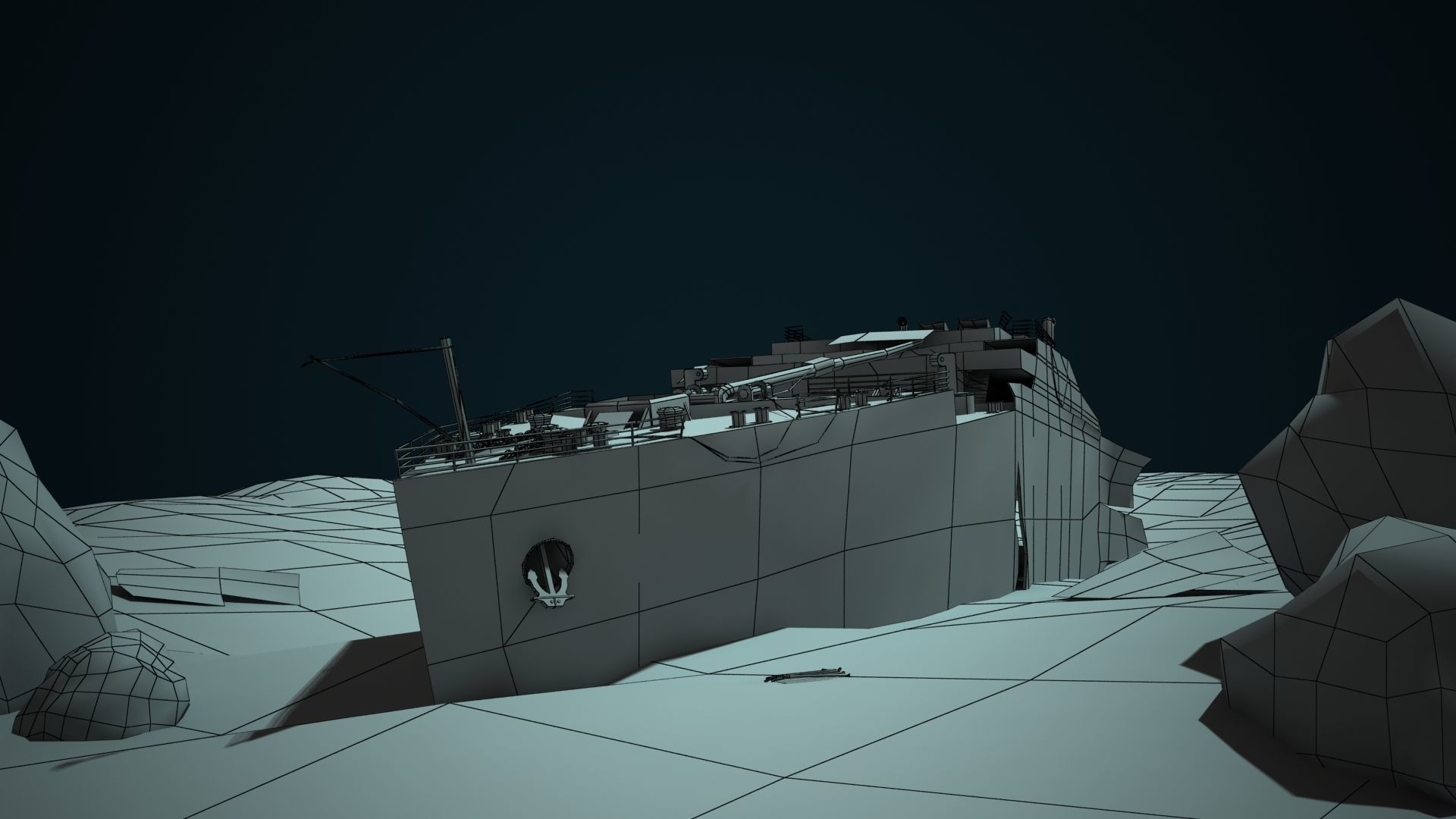 Titanic Wreck Low-poly 3D model_7