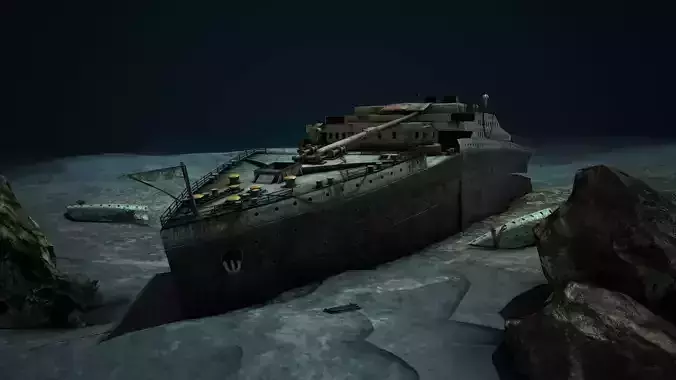 Titanic Wreck Low-poly 3D model