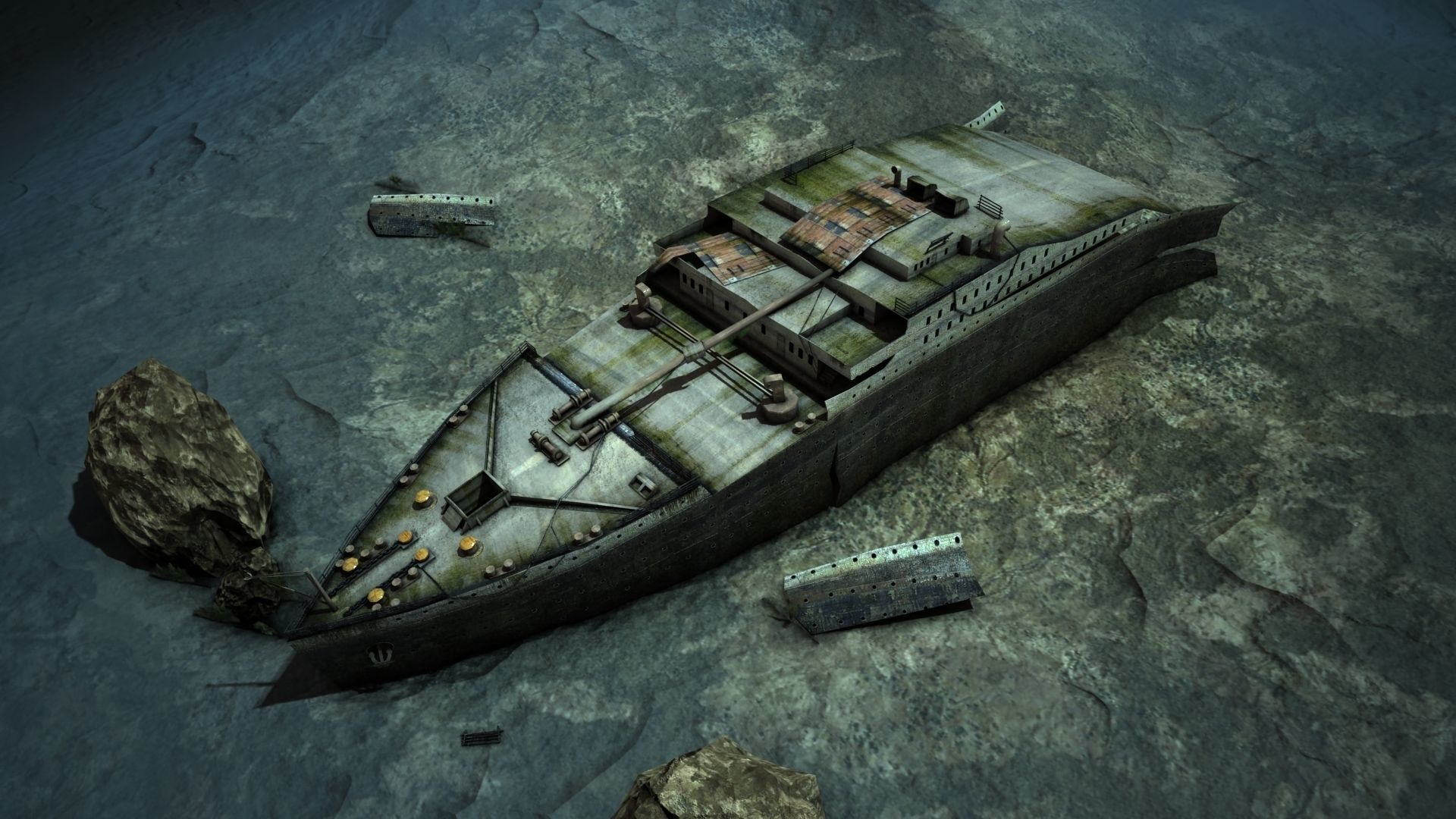 Titanic Wreck Low-poly 3D model_1
