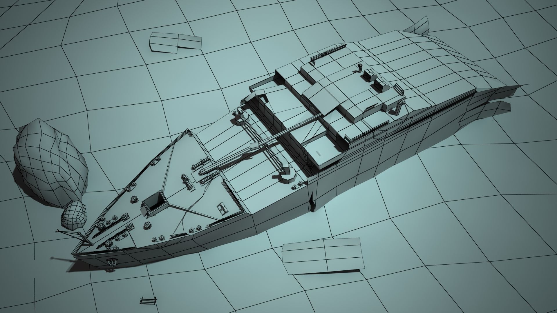 Titanic Wreck Low-poly 3D model_8