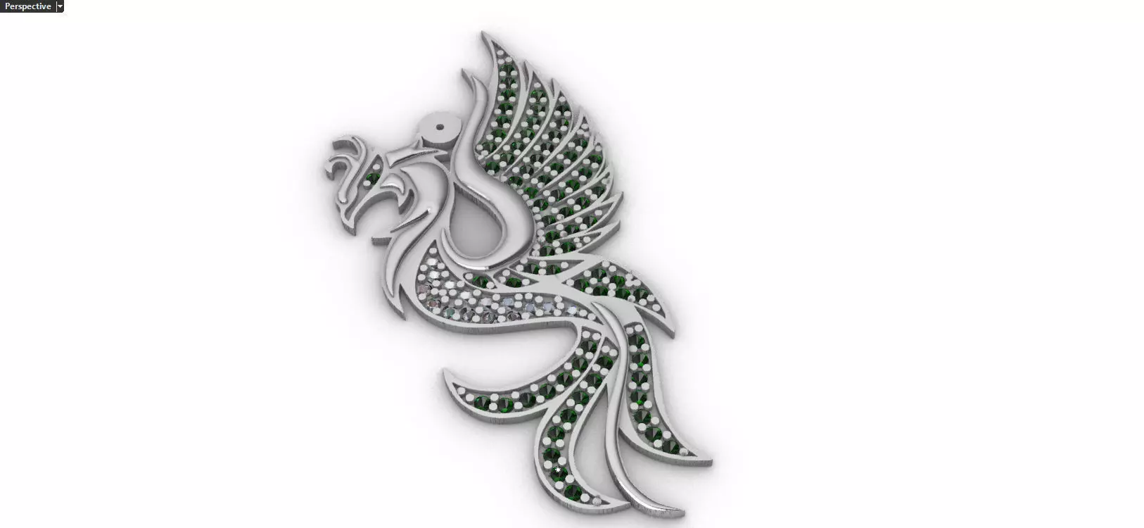 phoenix brooch 3D print model_0