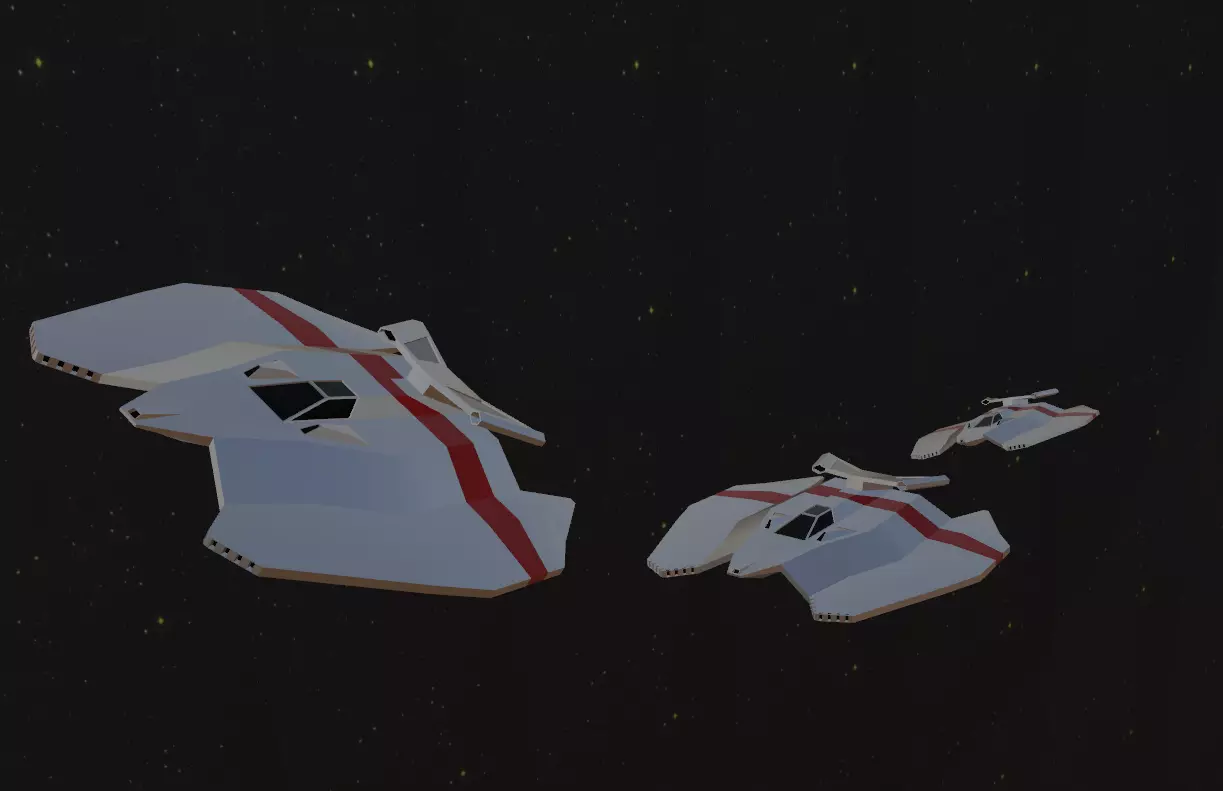 Spaceship - Fighter Low-poly 3D model_0