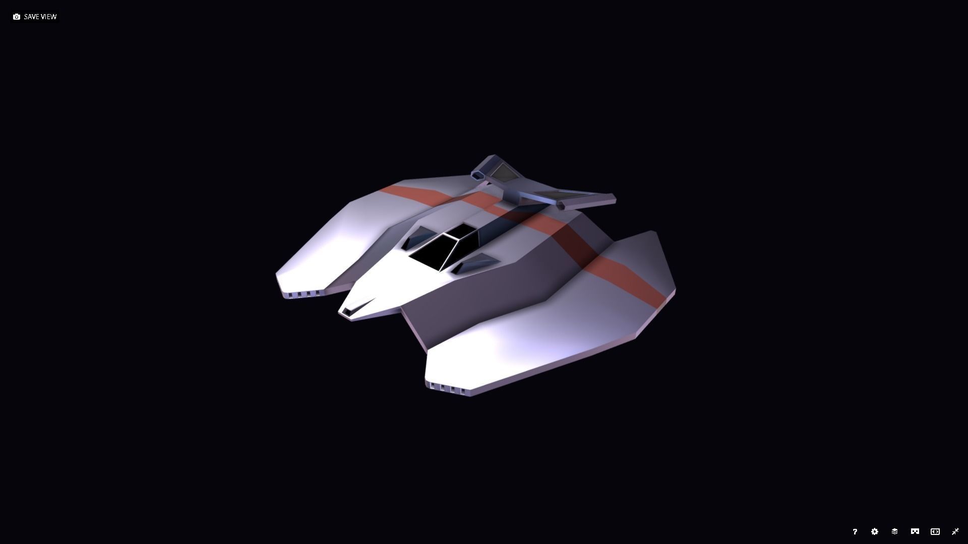 Spaceship - Fighter Low-poly 3D model_6