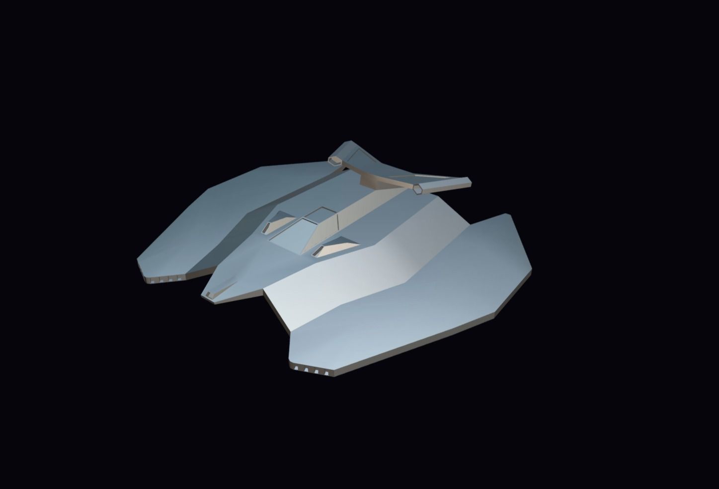 Spaceship - Fighter Low-poly 3D model_8
