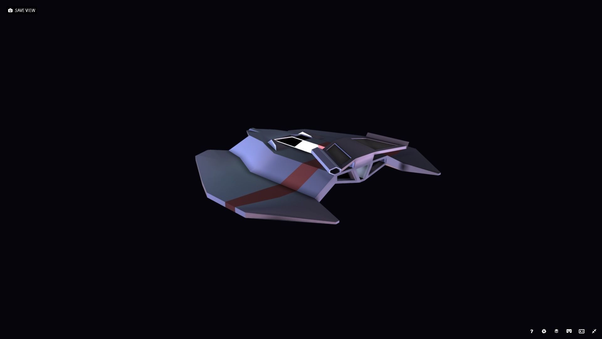 Spaceship - Fighter Low-poly 3D model_3