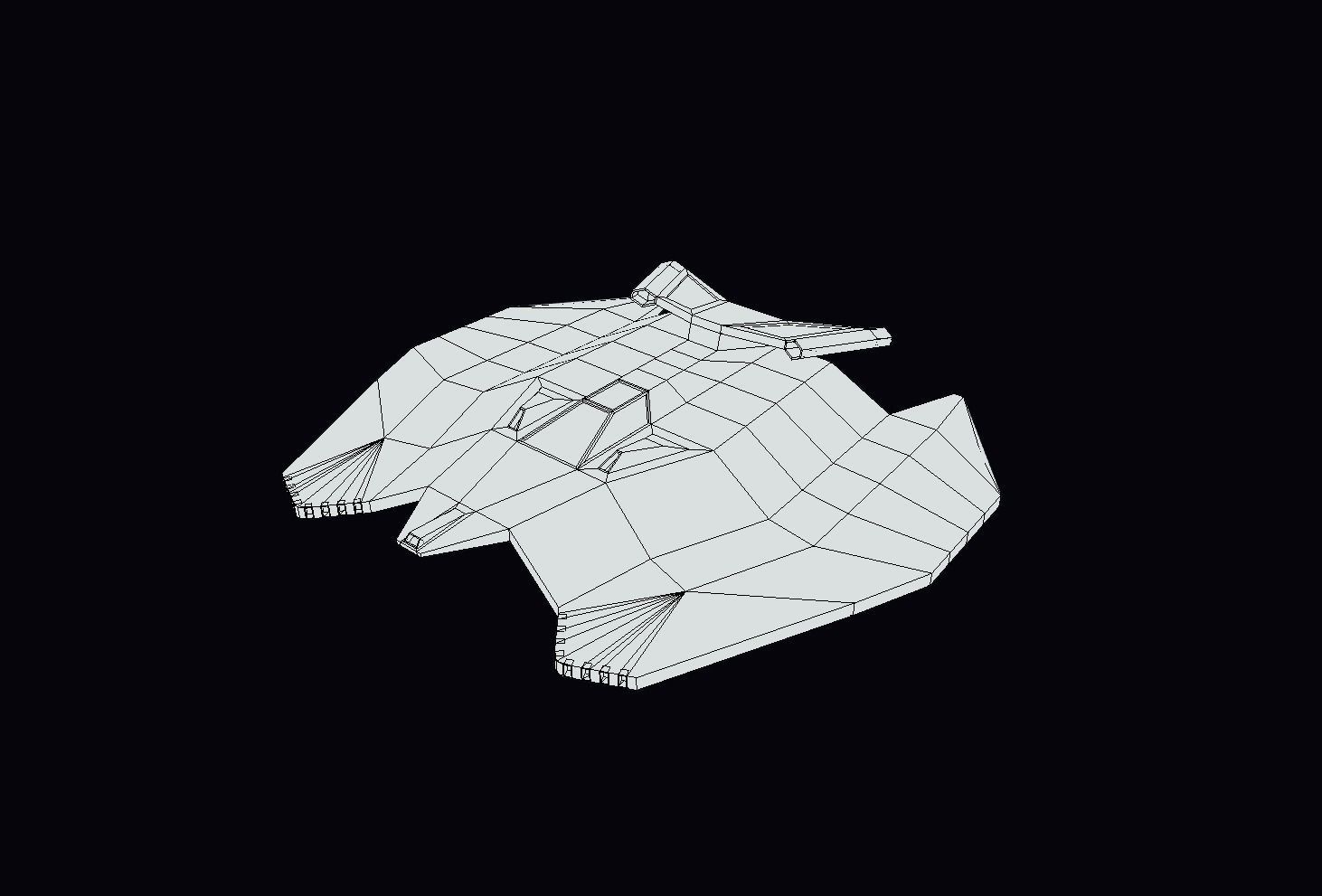 Spaceship - Fighter Low-poly 3D model_9