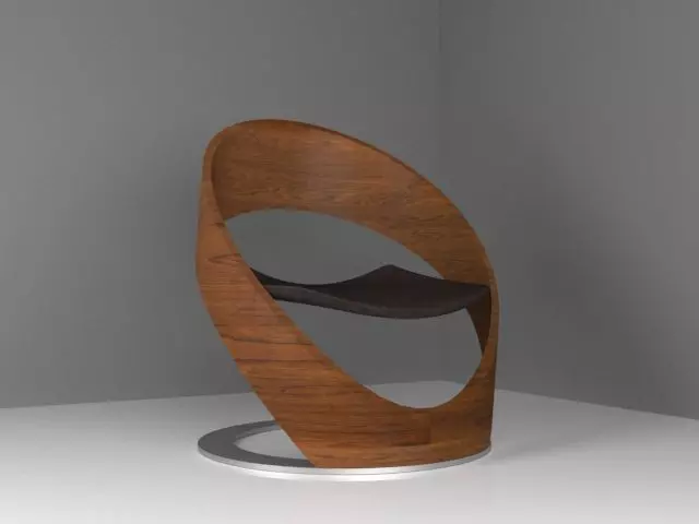 Modern Chair Low-poly 3D model_0