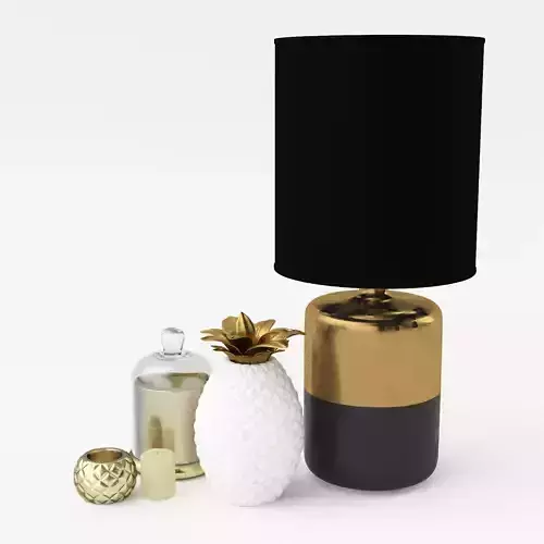 Table Lamp and Pineapple 3D model