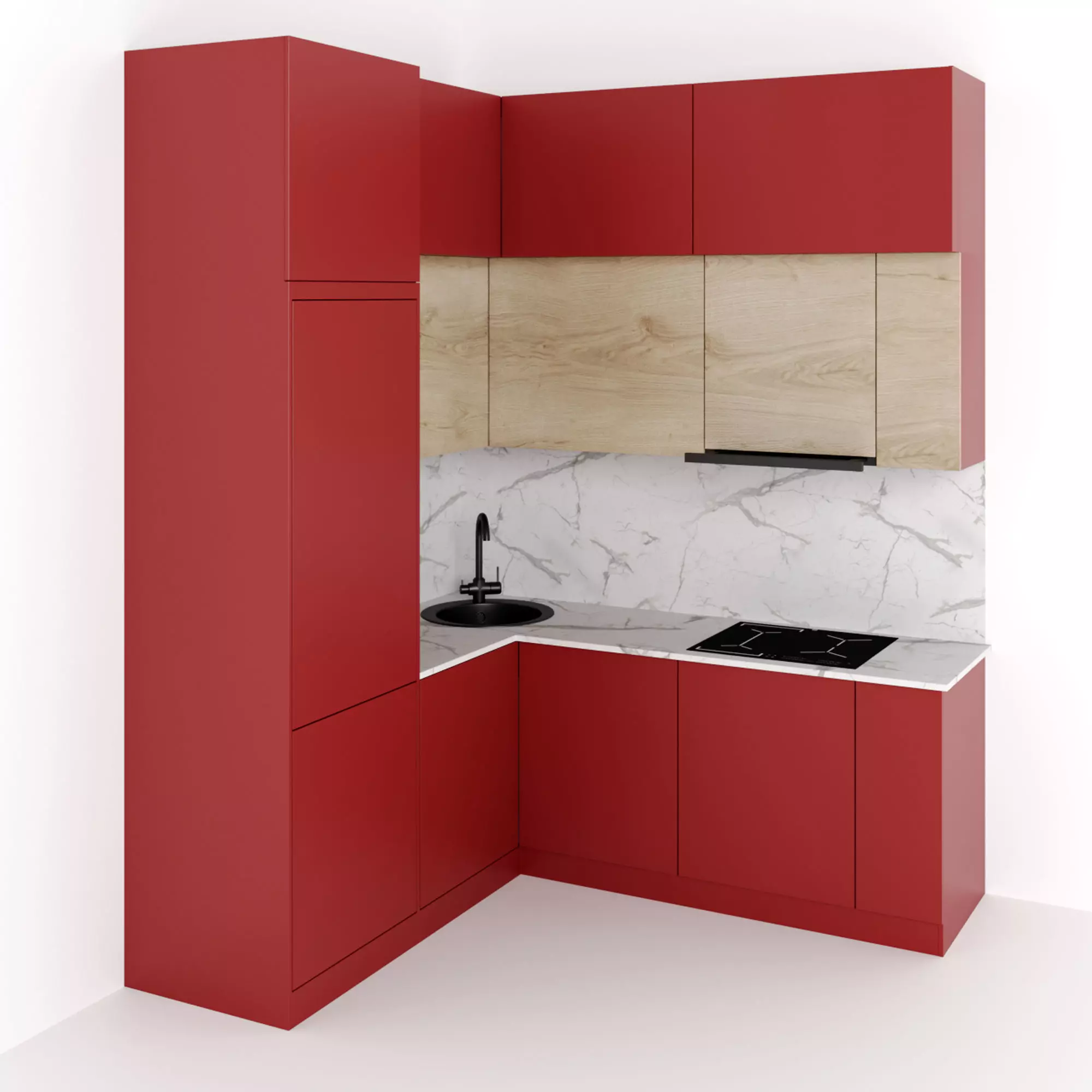 Kitchen 5 room with patterns on walls 3D model_0