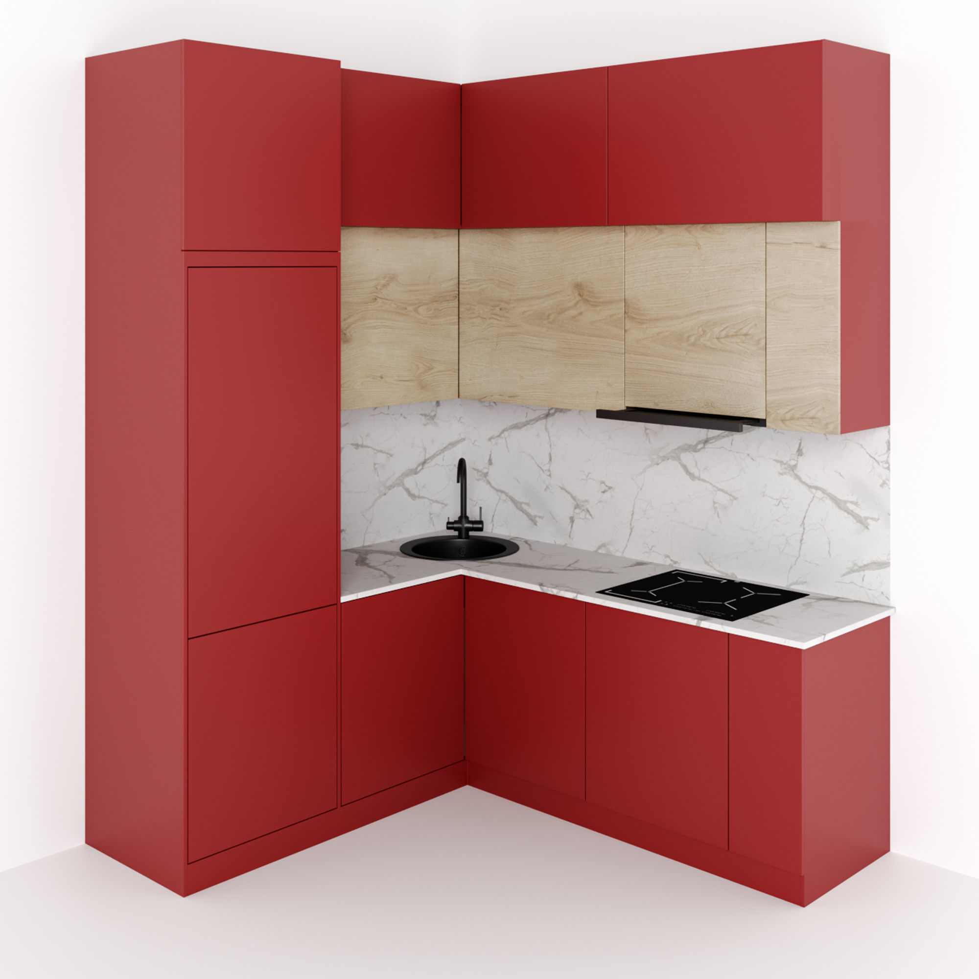 Kitchen 5 room with patterns on walls 3D model_4