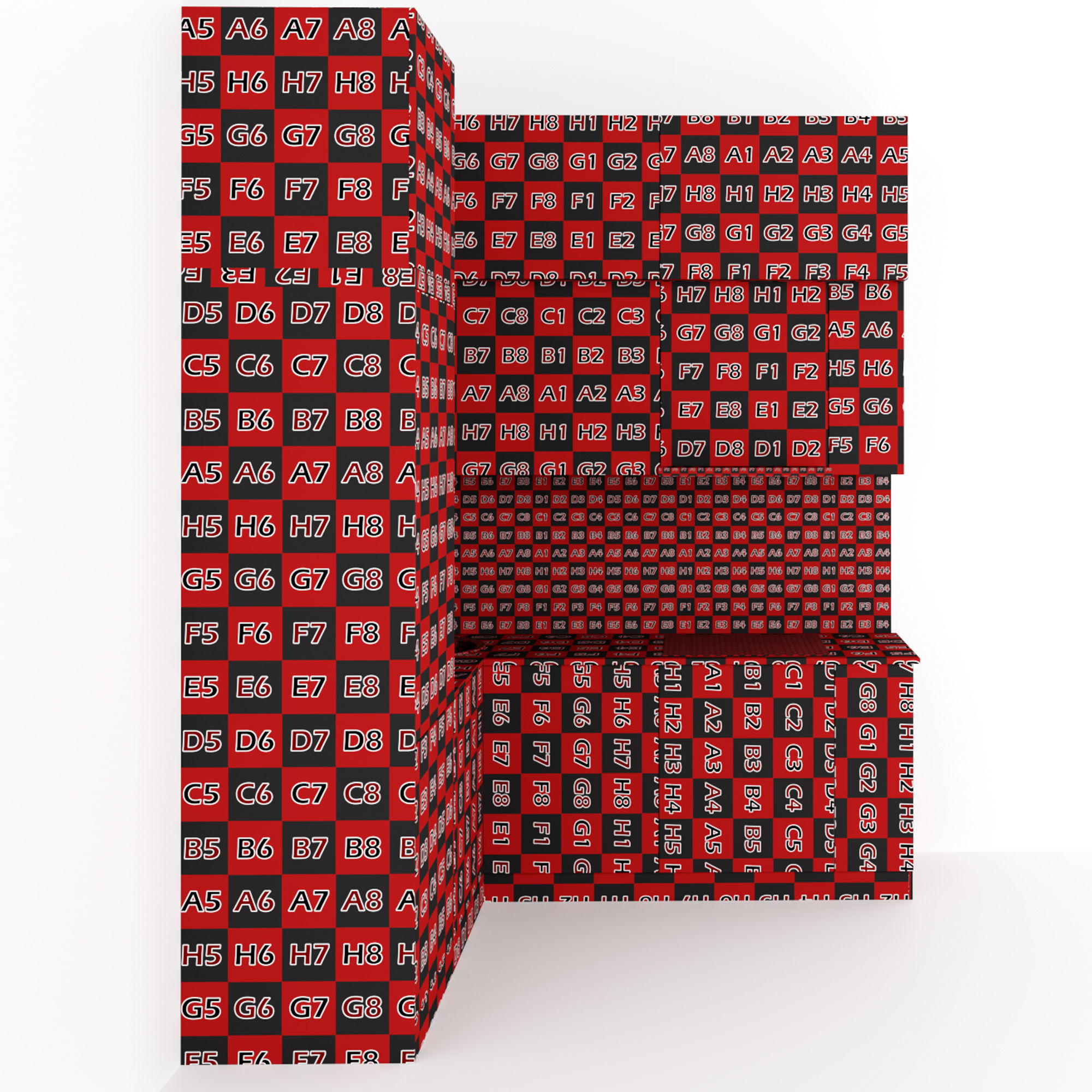 Kitchen 5 room with patterns on walls 3D model_12