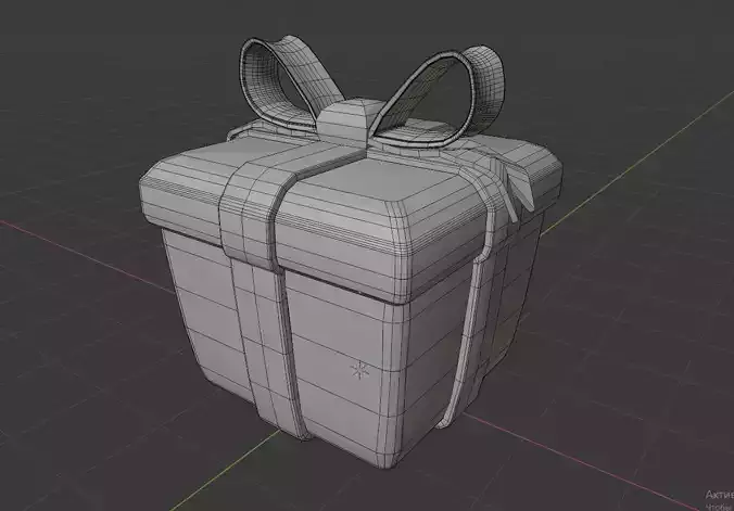 blue gift box with a satin red bow