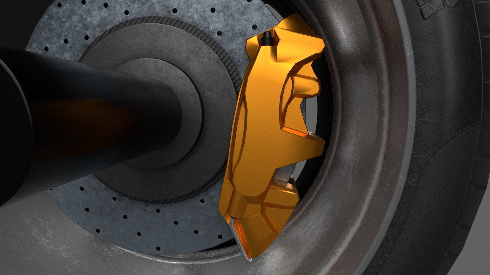 Car Wheel Game Ready Low-poly 3D model_2