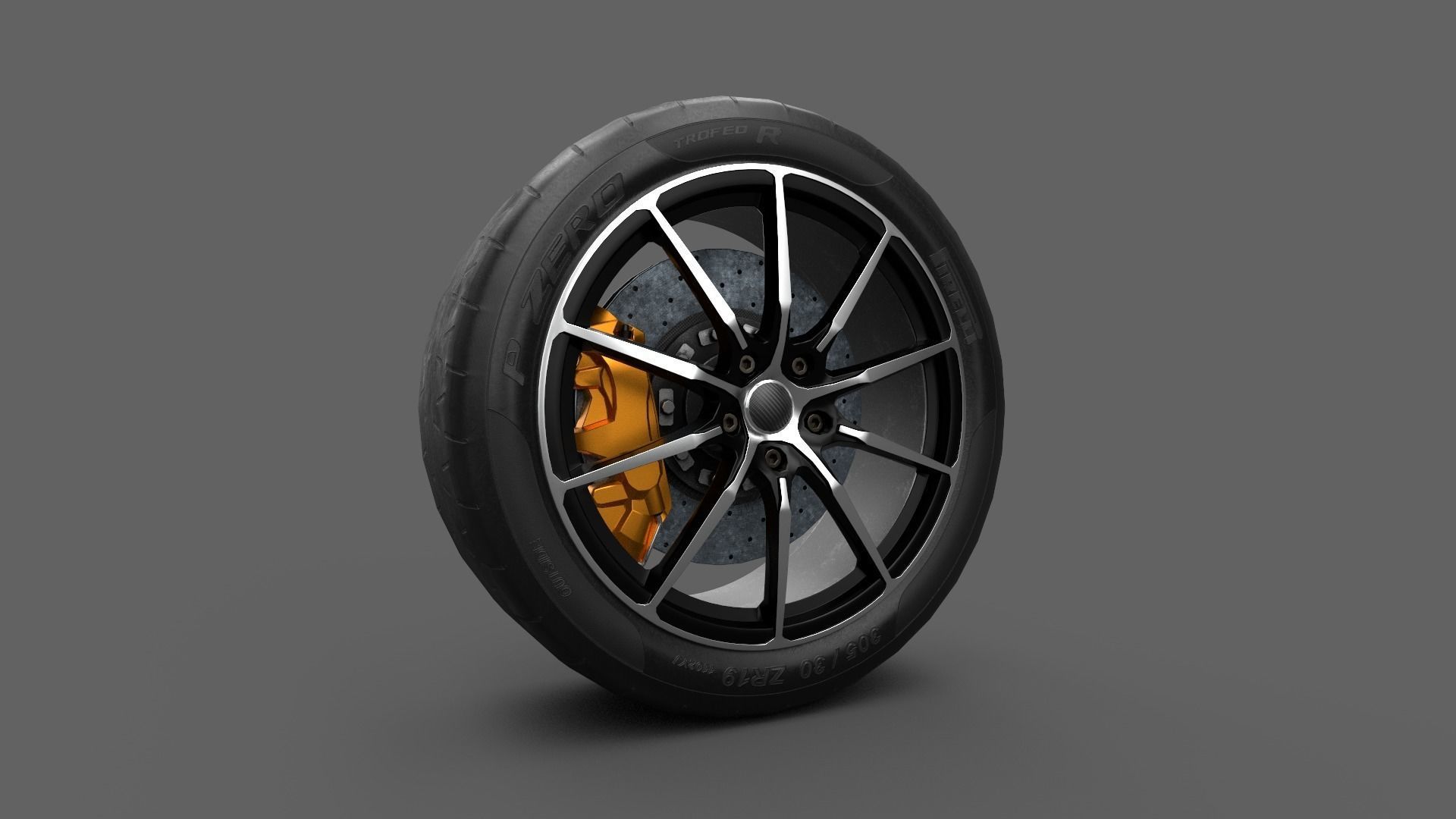 Car Wheel Game Ready Low-poly 3D model_1