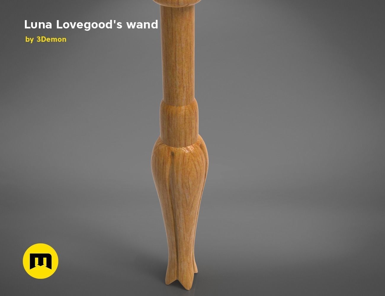 Wand of Luna Lovegood 3D print model_3