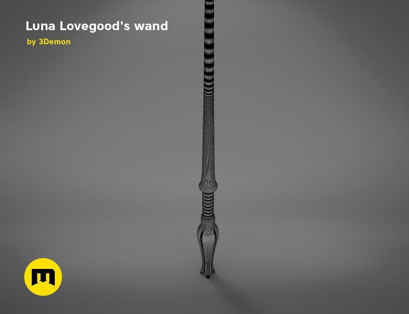 Wand of Luna Lovegood 3D print model_22